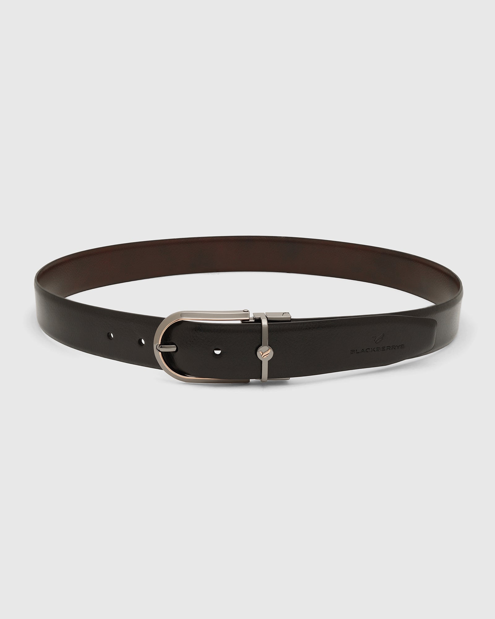 Leather Reversible Wine & Black Solid Belt - Valu
