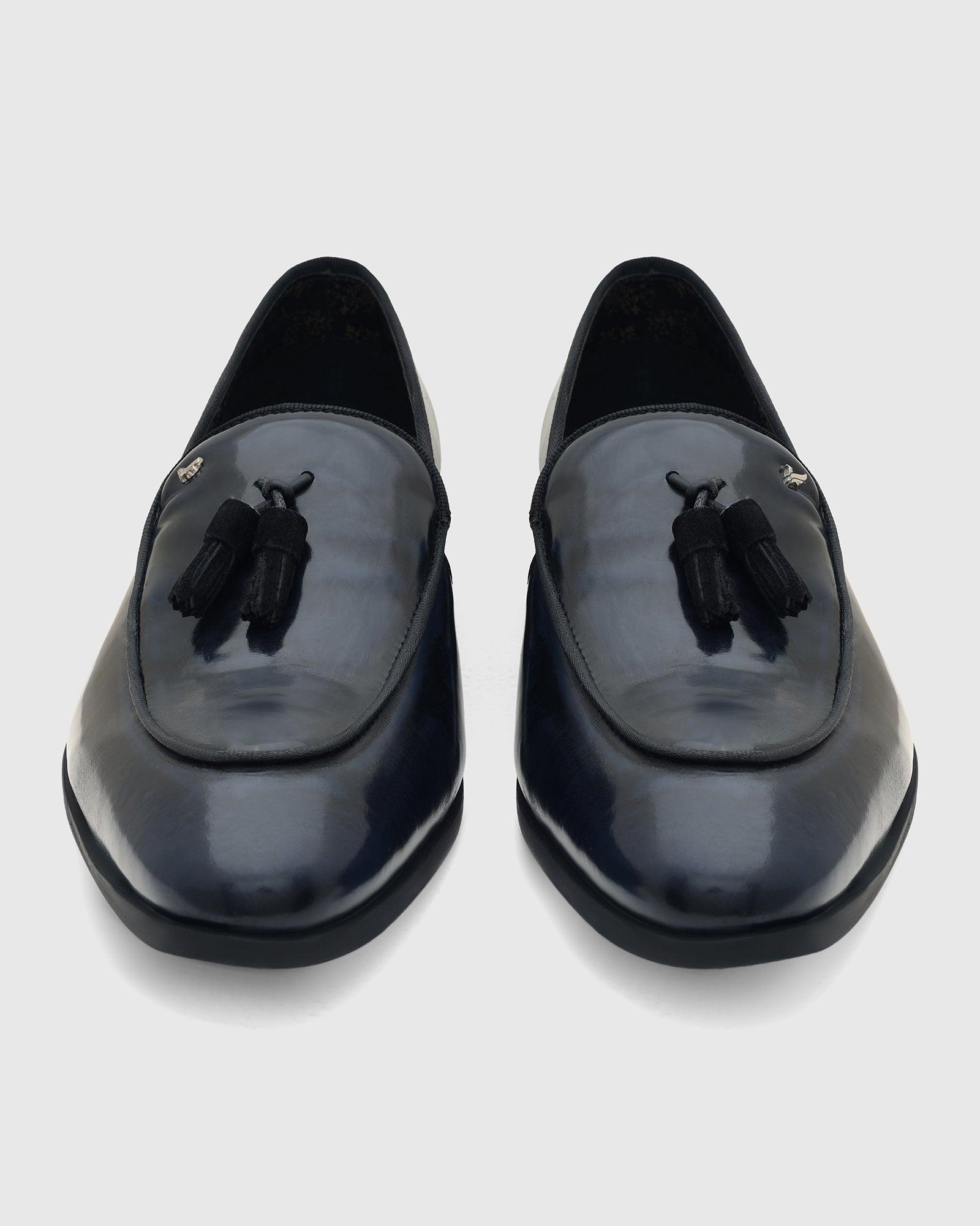 Leather Deep Navy Solid Slip On Shoes - Rubber - Blackberrys