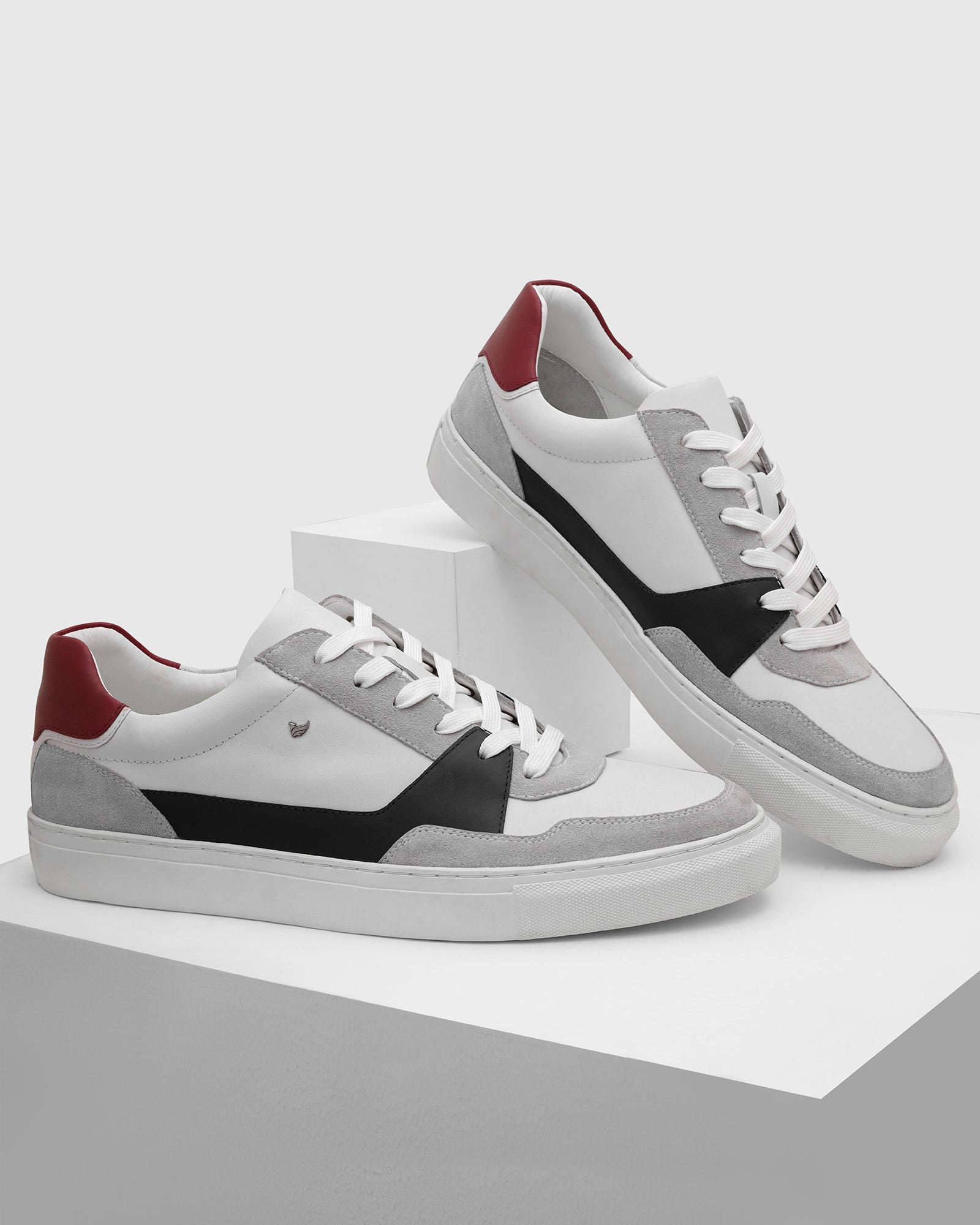 Leather White Solid Sneakers - Viva