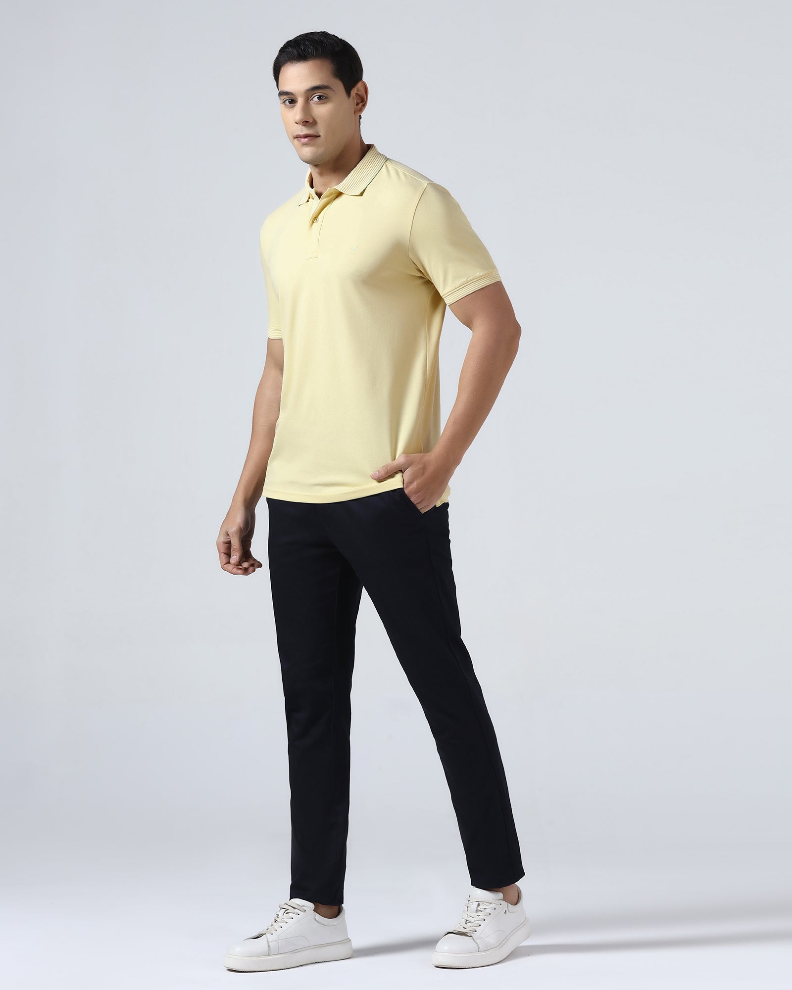 Lemon Yellow Solid Polo - Aesun