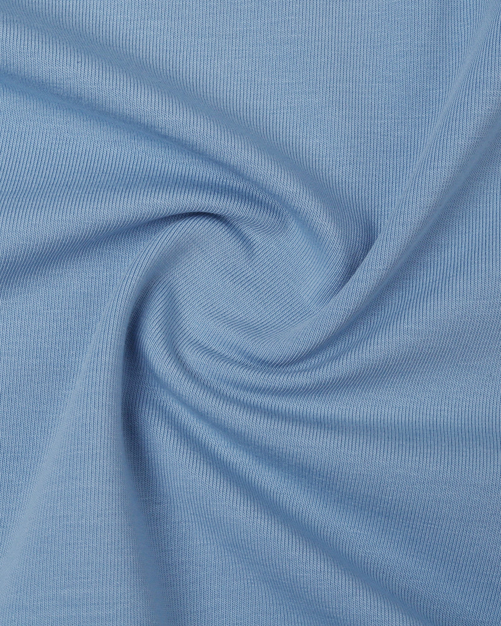 Light Blue Crew Neck Printed T-Shirt - Supi