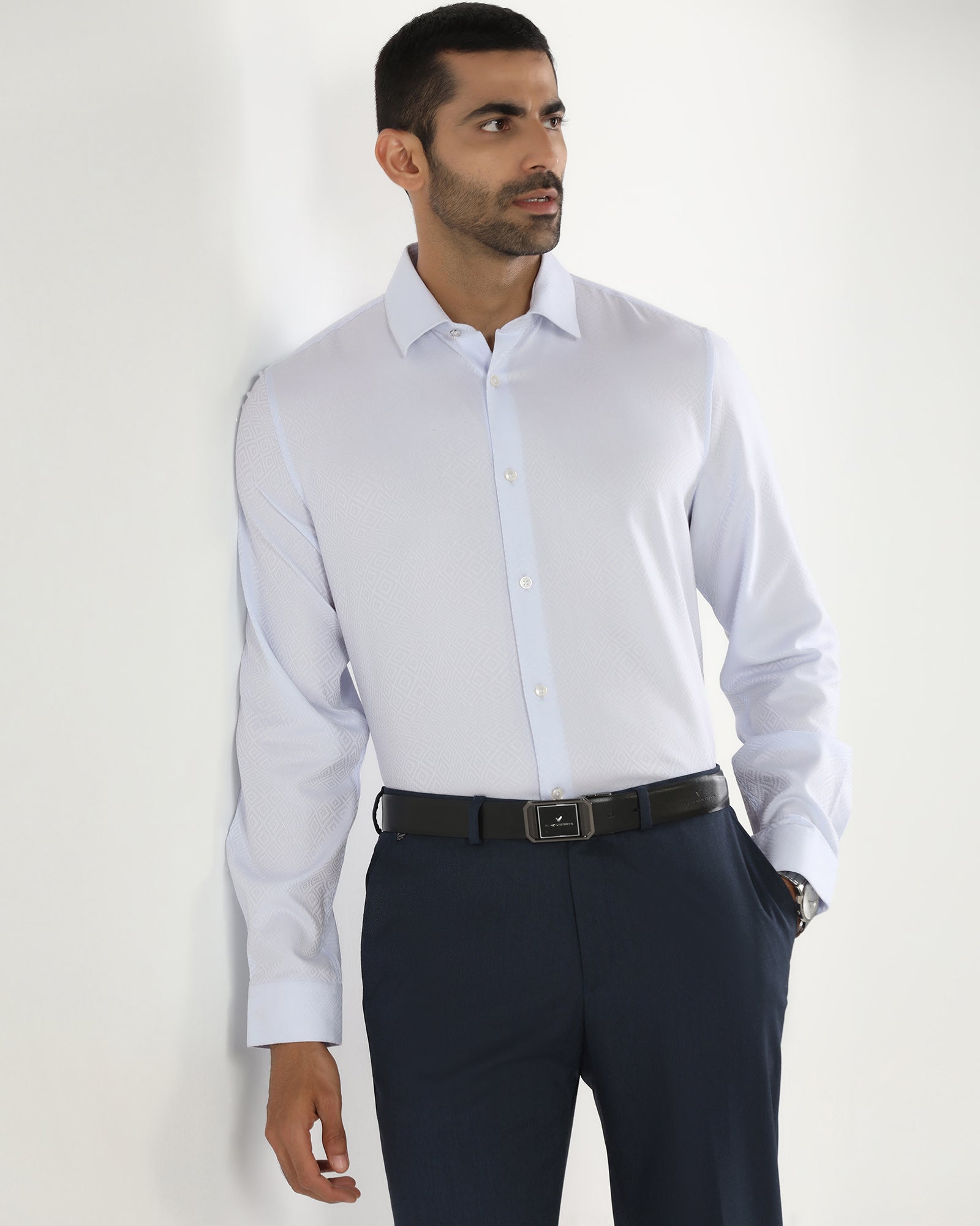 Light Blue Jacquard Shirt - Render