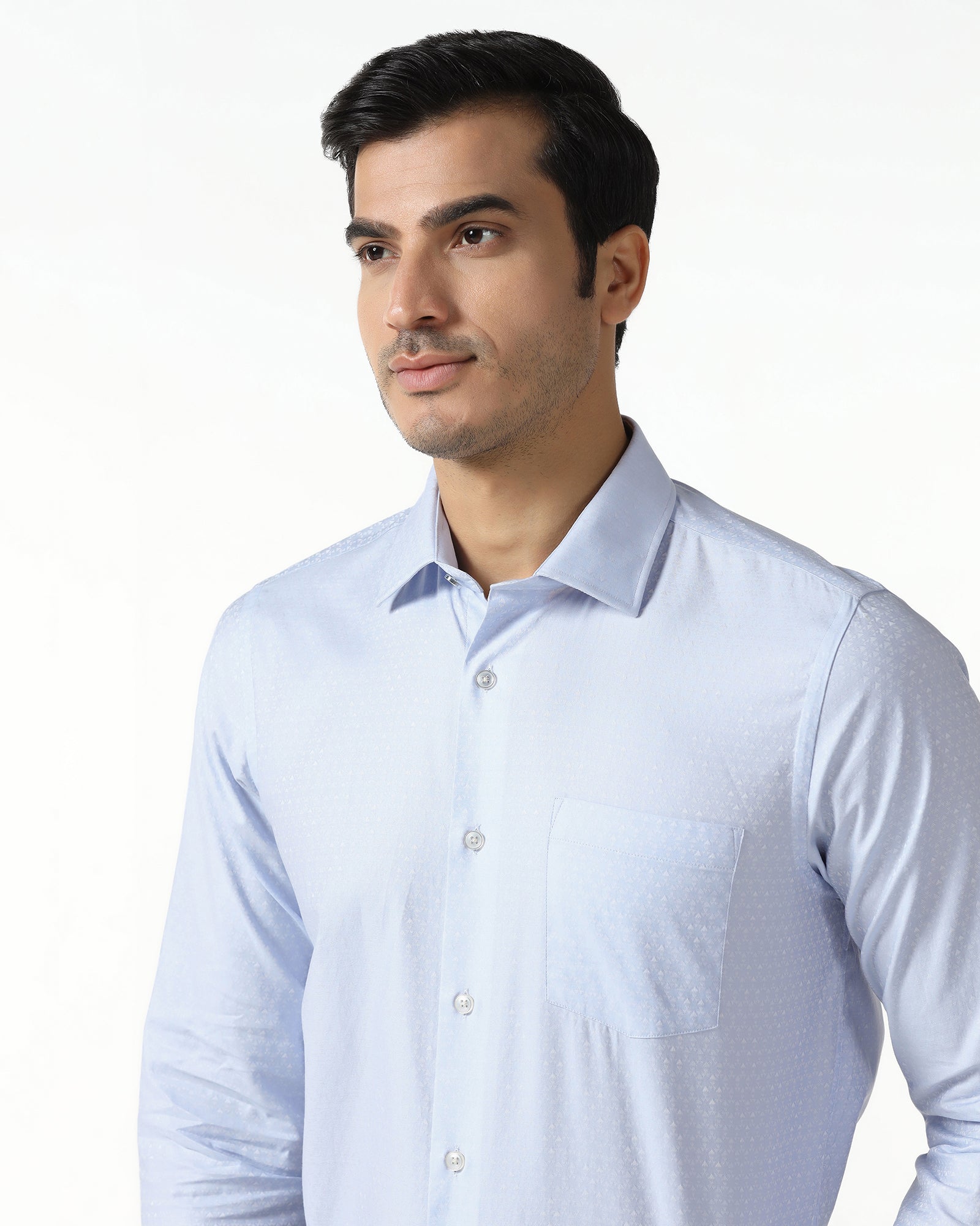 Light Blue Jacquard Shirt - Rile