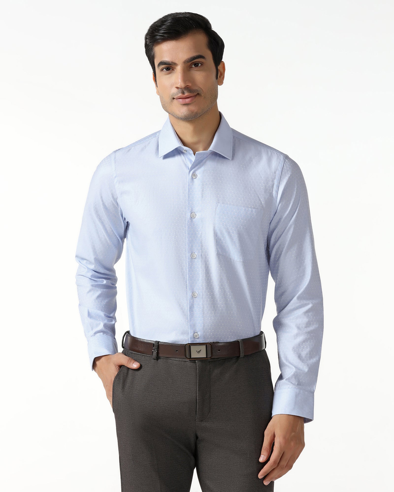 Light Blue Jacquard Shirt - Rile