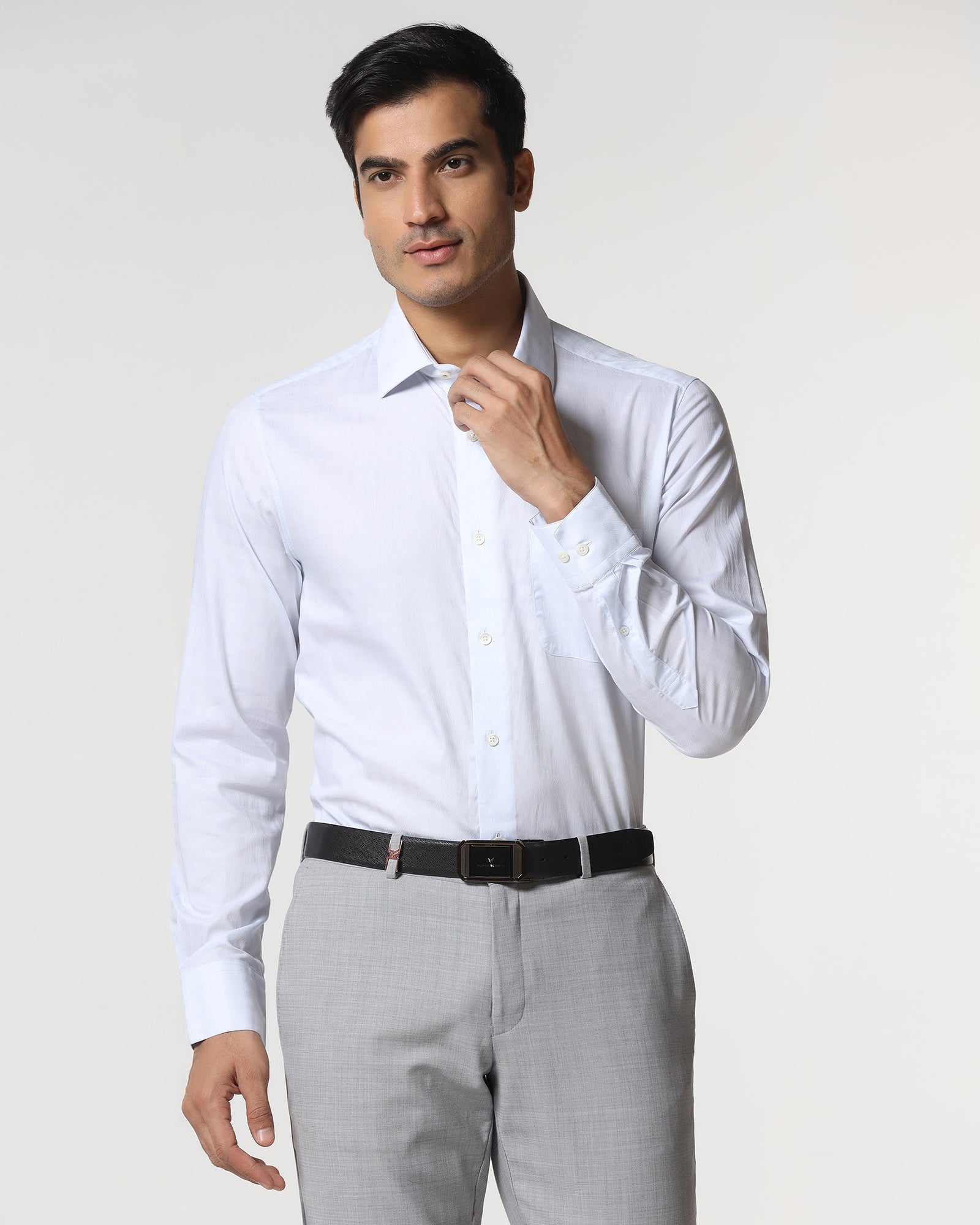 Light Blue Luxe Jacquard Shirt - Lyric