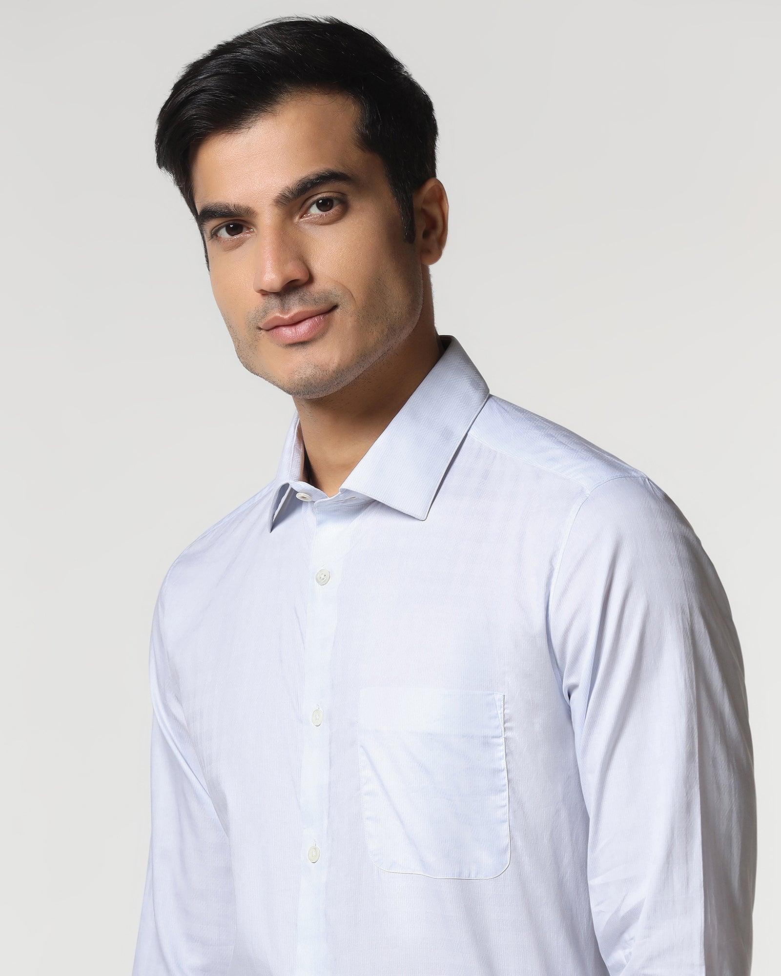Light Blue Luxe Jacquard Shirt - Lyric