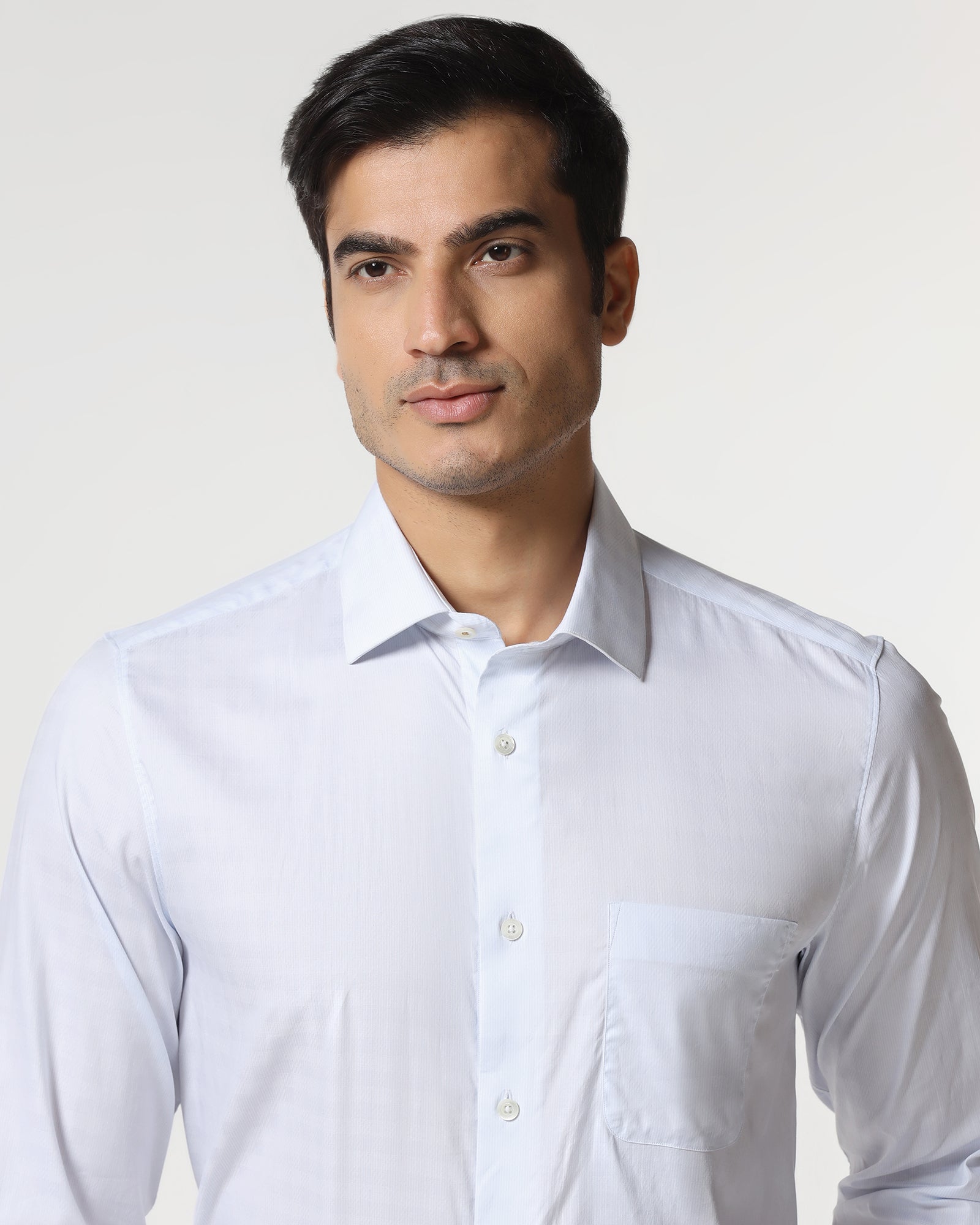 Light Blue Luxe Jacquard Shirt - Lyric