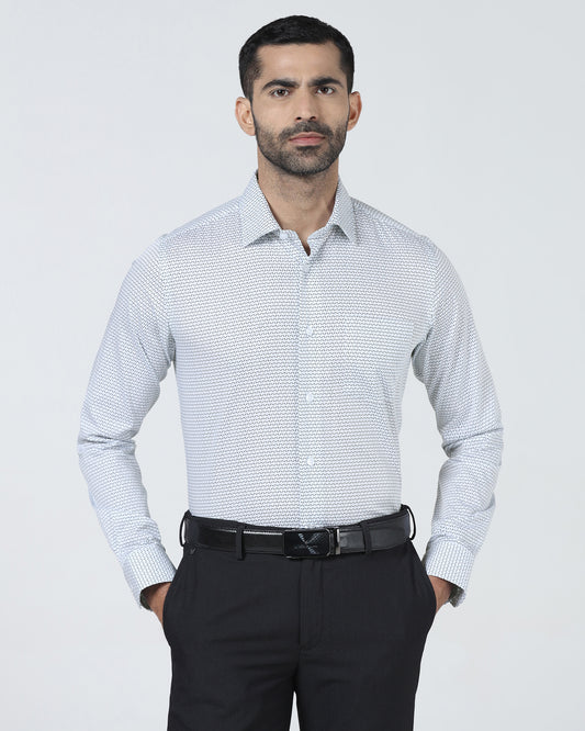 Light Blue Unwrinkle Printed Shirt - Everest