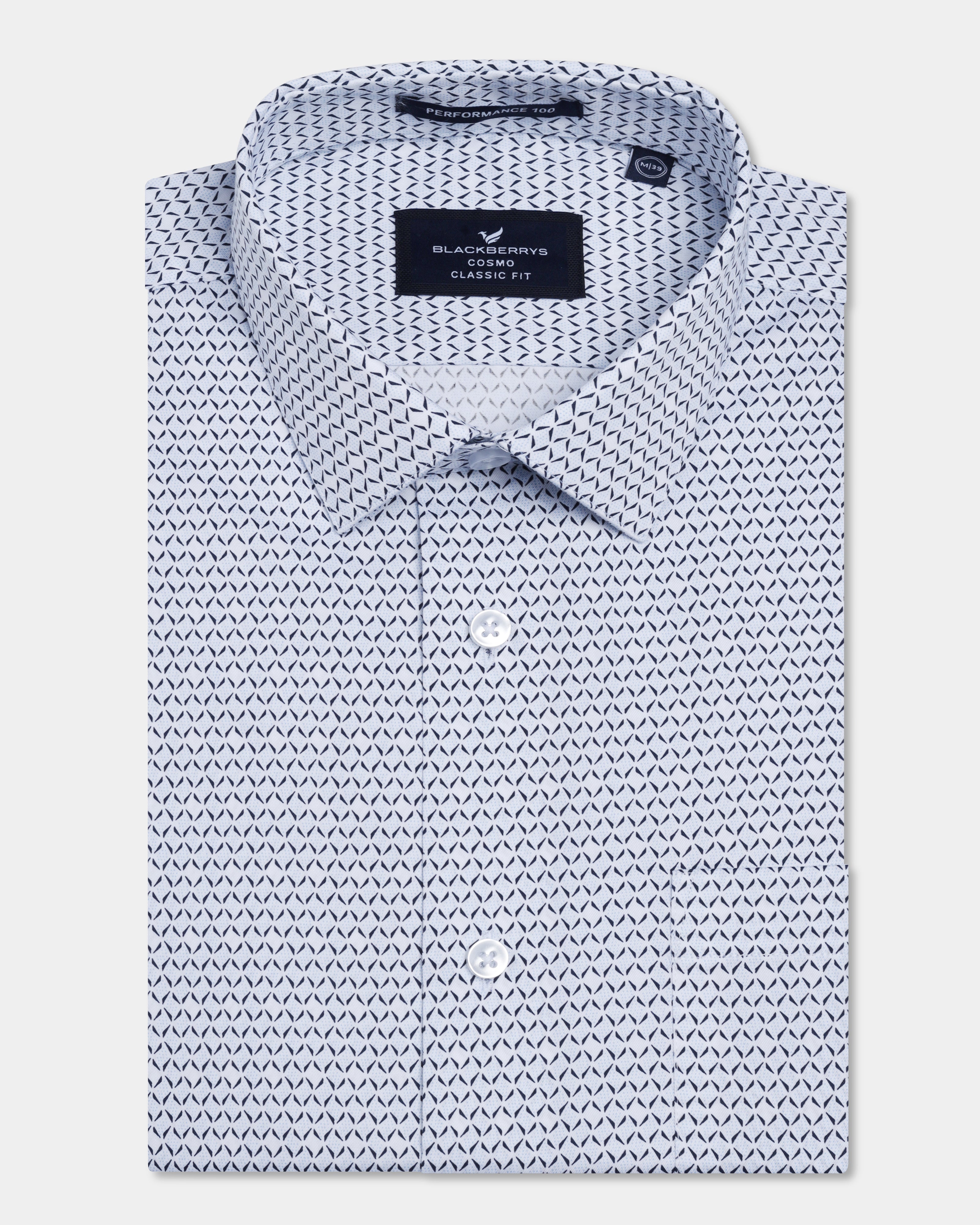 Light Blue Half Sleeve Non Iron Printed Shirt - Everest