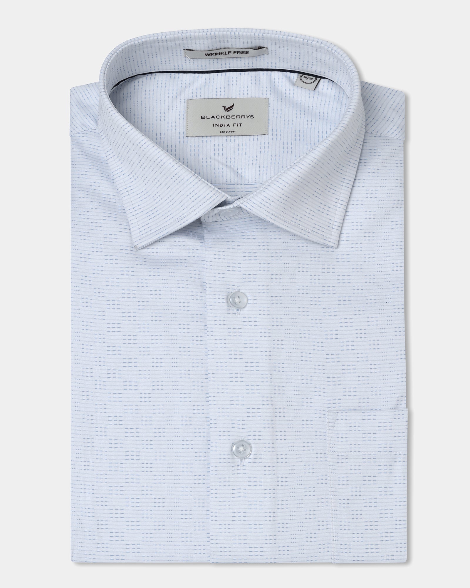 Light Blue Unwrinkle Textured Shirt - Easton