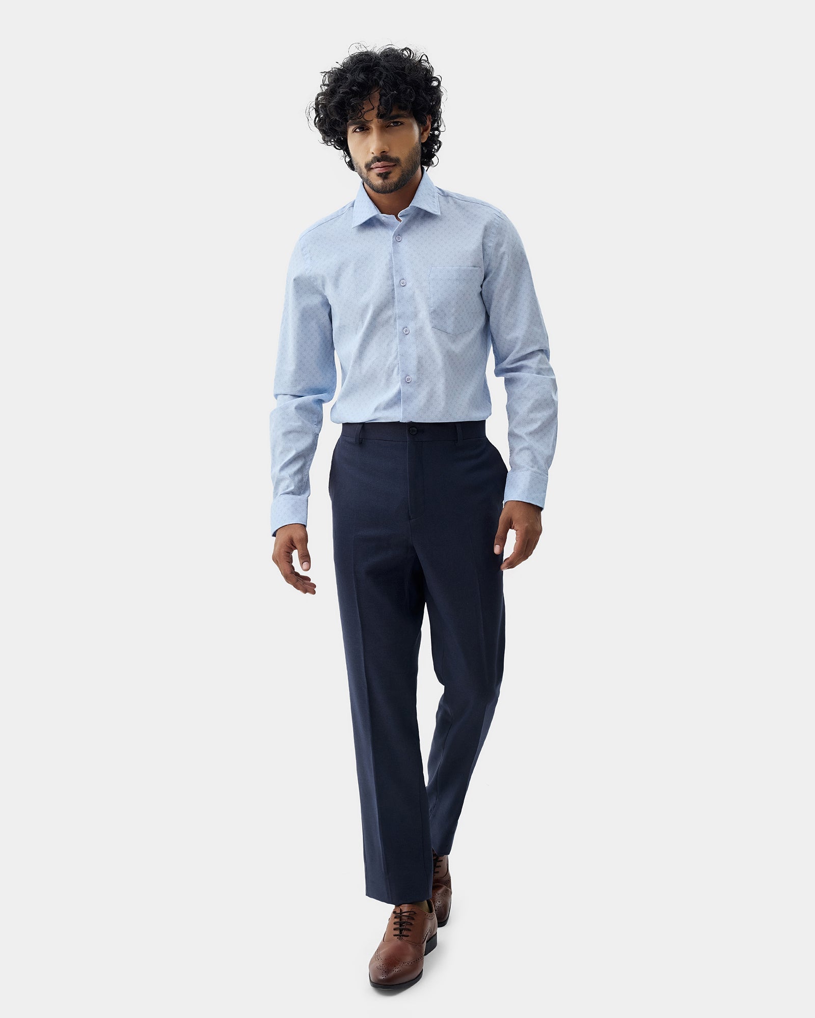 Light Blue Printed Shirt - Quill