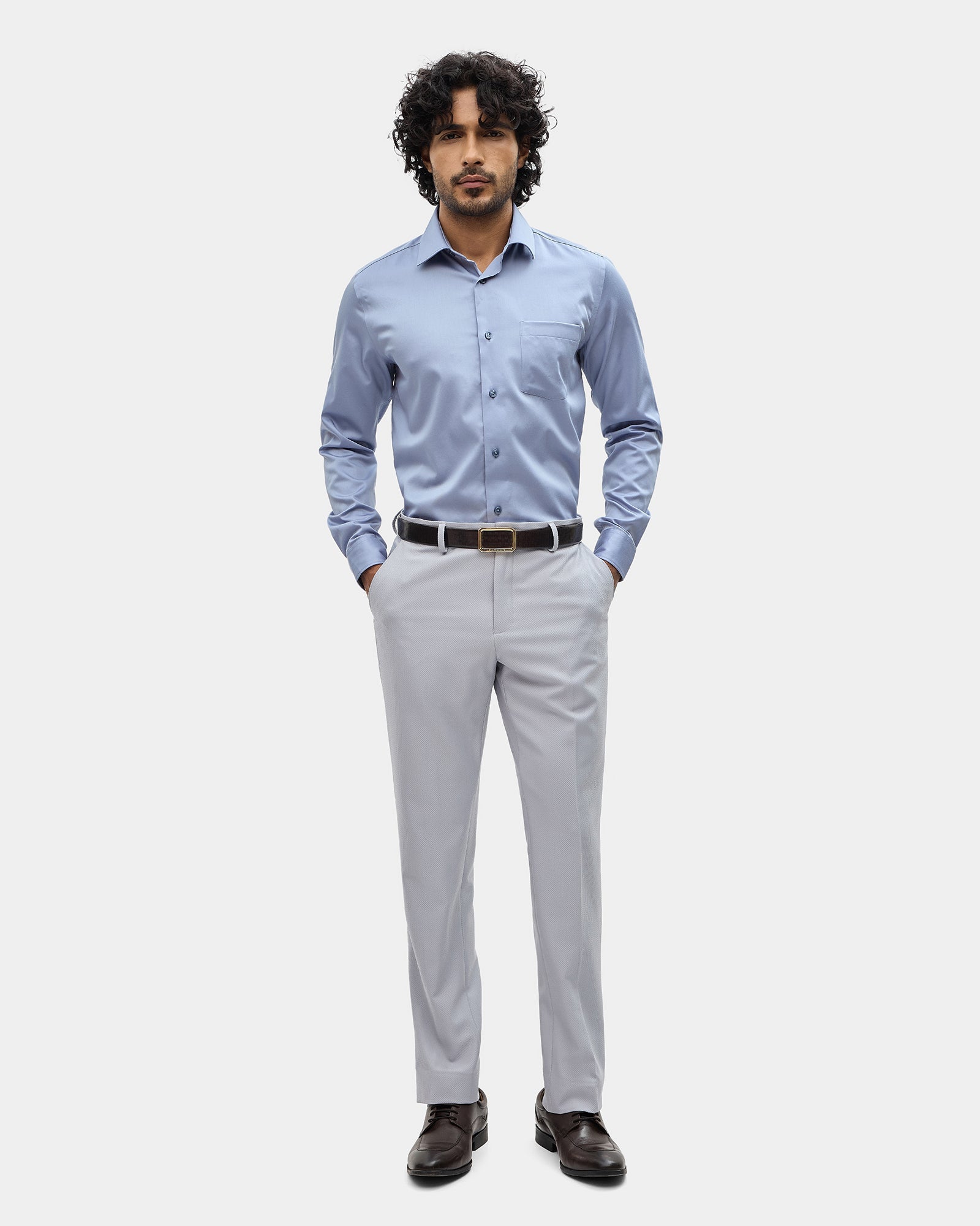 Light Blue Solid Shirt - Sylvia
