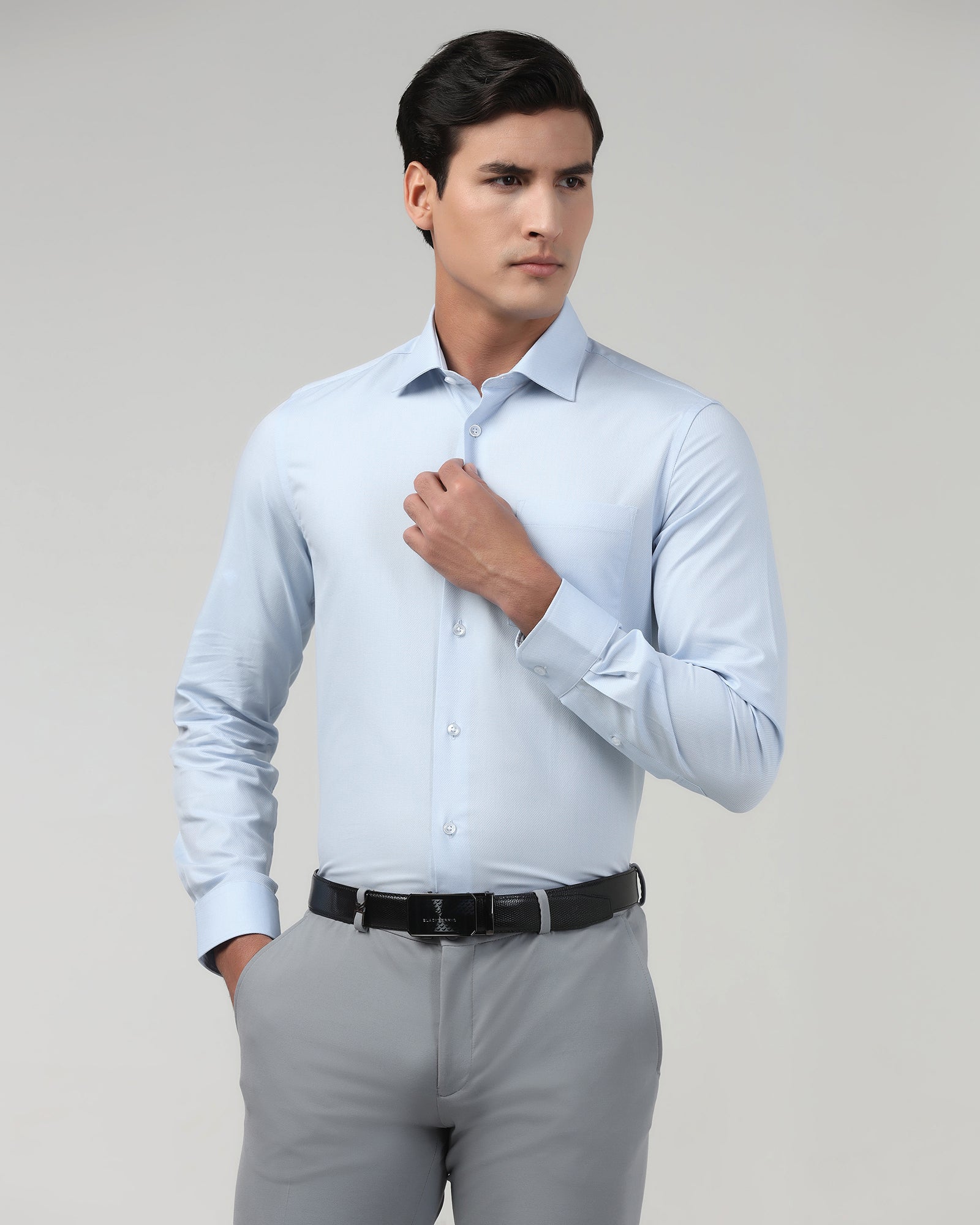 Light Blue Textured Shirt - Hawker