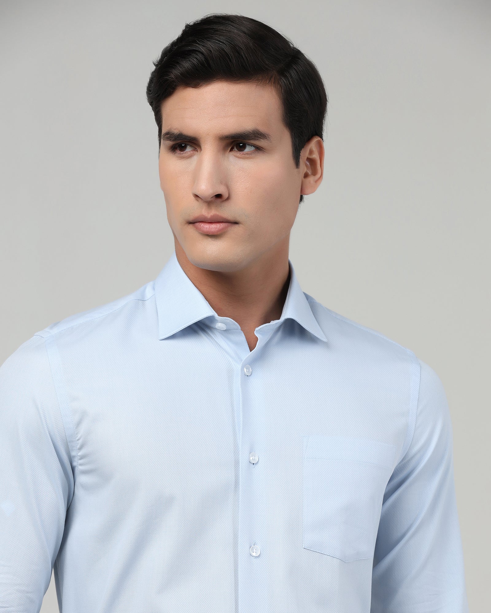Light Blue Textured Shirt - Hawker
