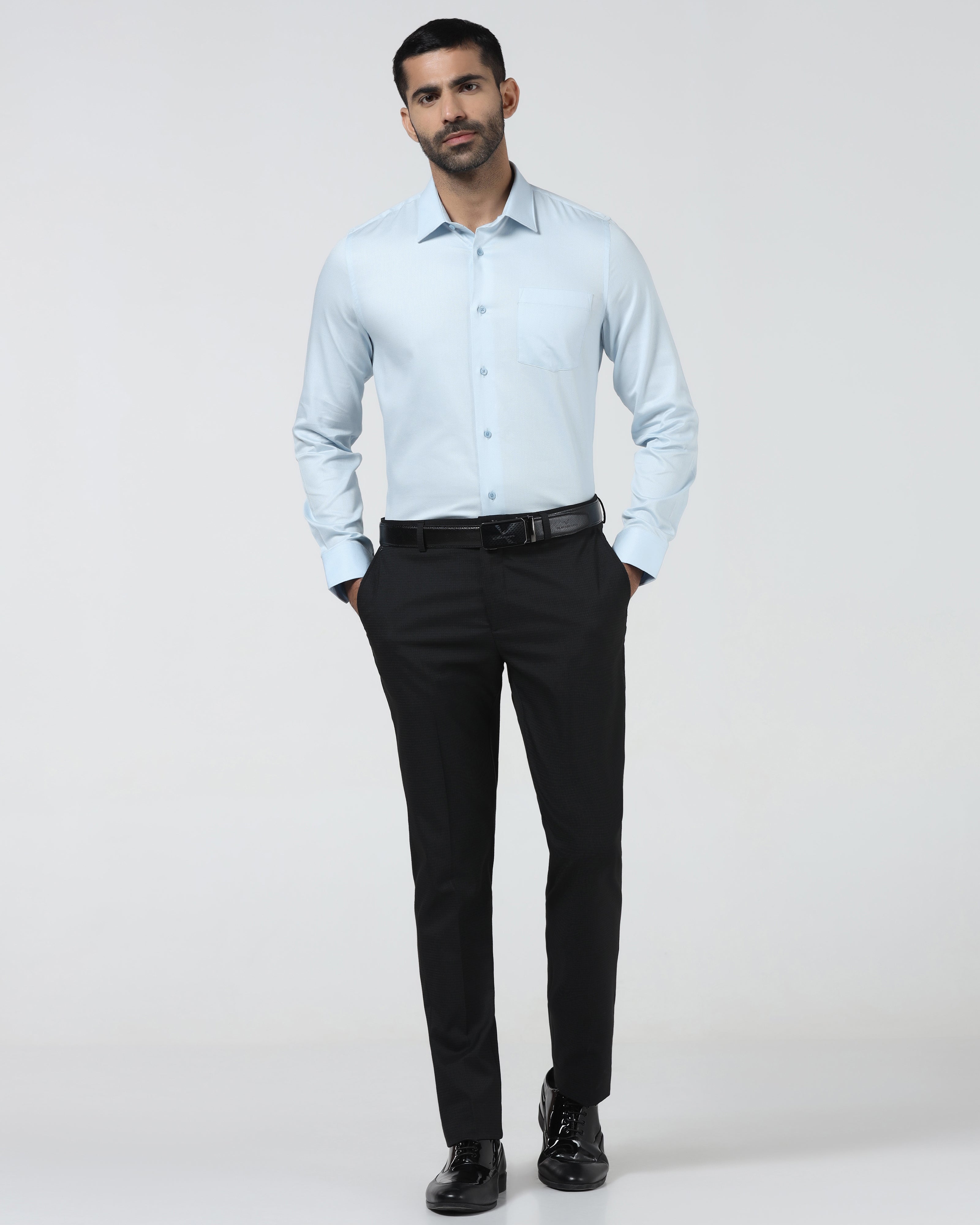 Light Blue Textured Shirt - Machete