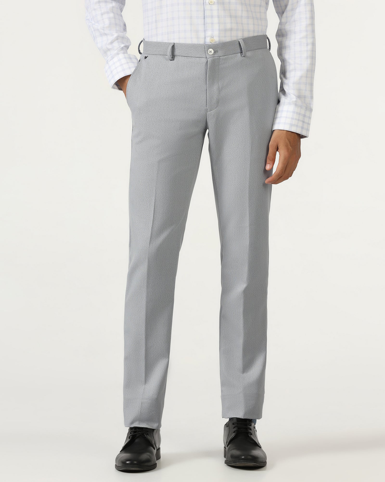 Light Blue Textured Trouser - Templeton