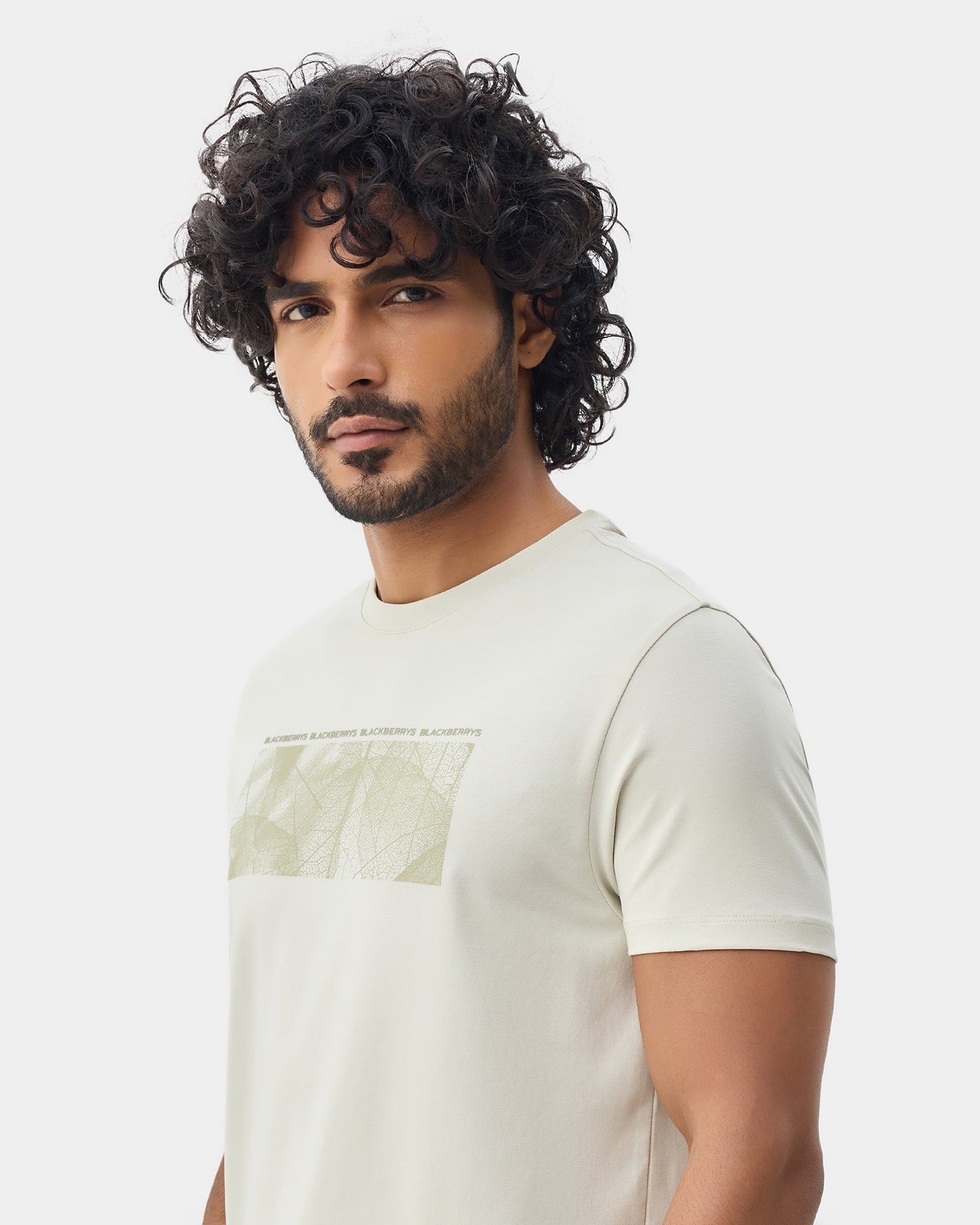 Light Green Crew Neck Printed T-Shirt - Supi