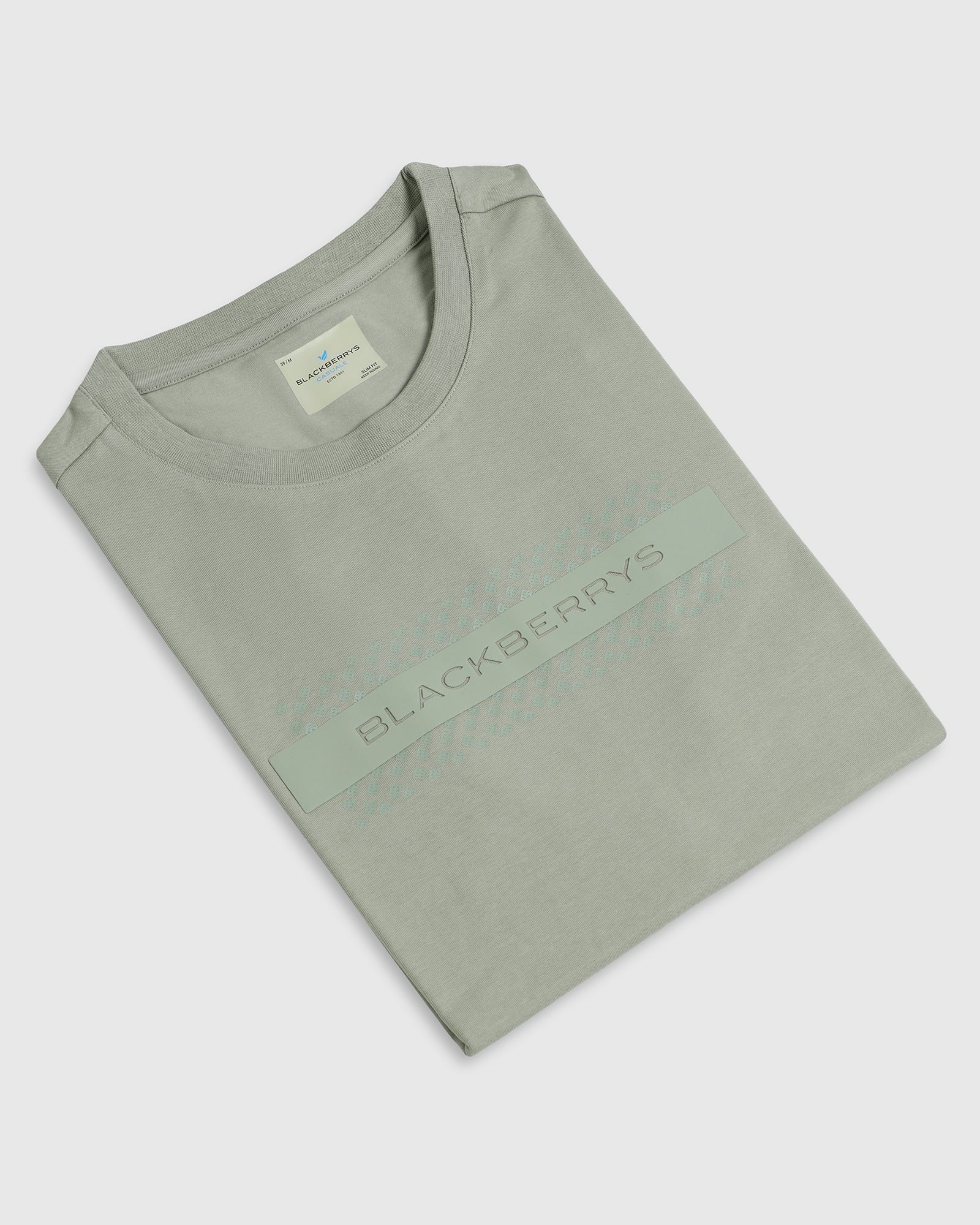 Light Green Crew Neck Solid T-Shirt - Zoro