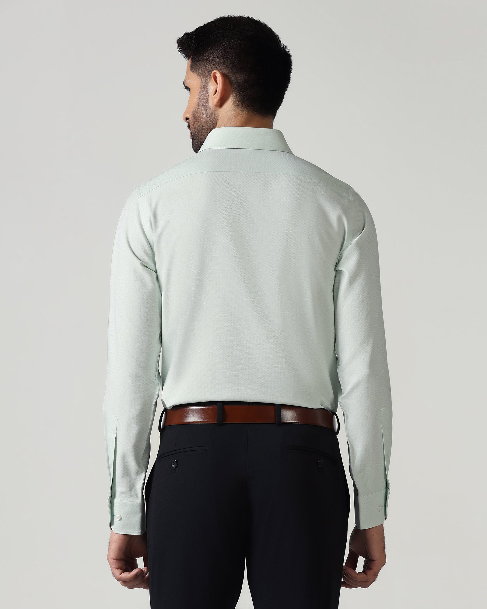 Light Green Non Iron Textured Shirt - Racob