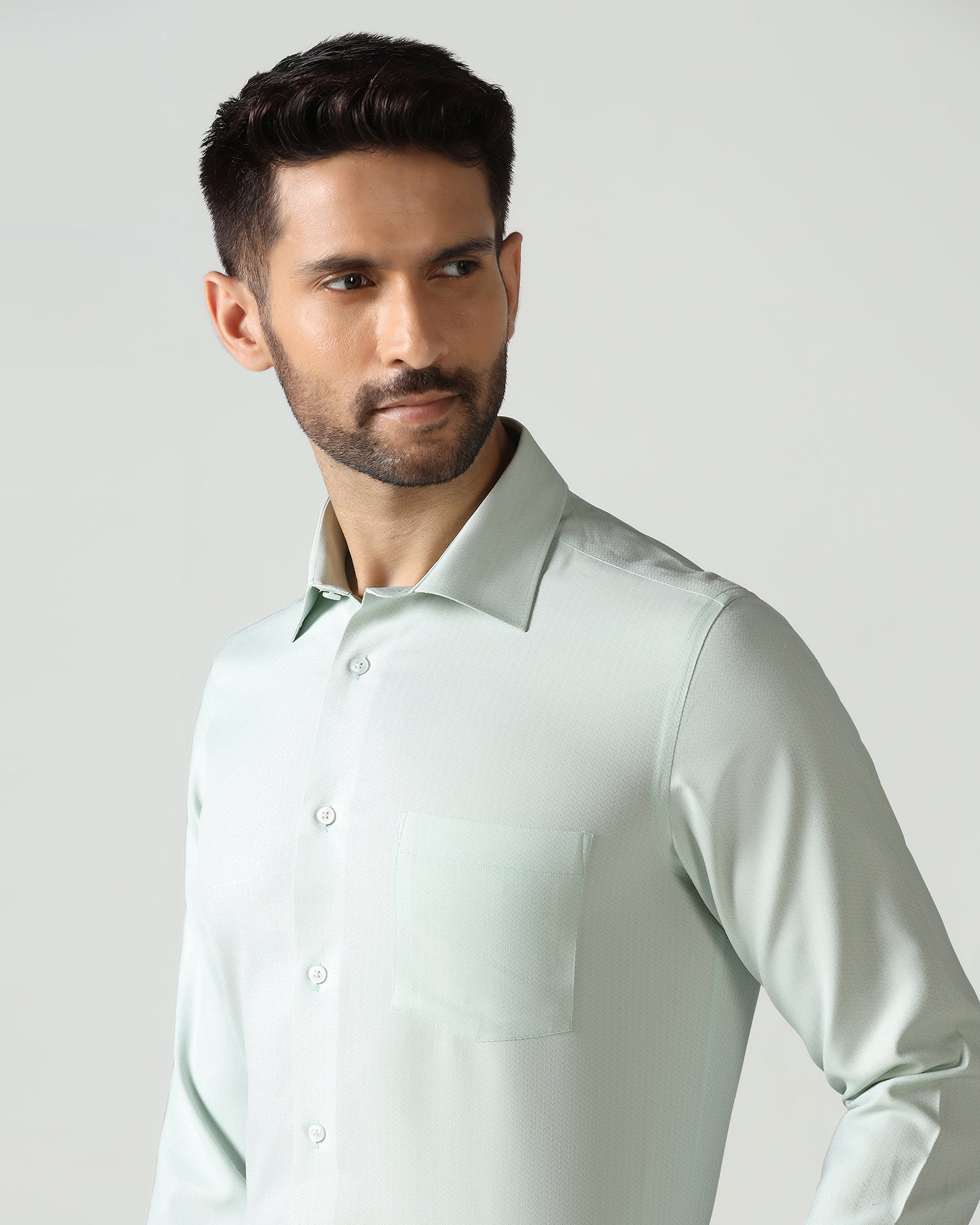 Light Green Non Iron Textured Shirt - Racob