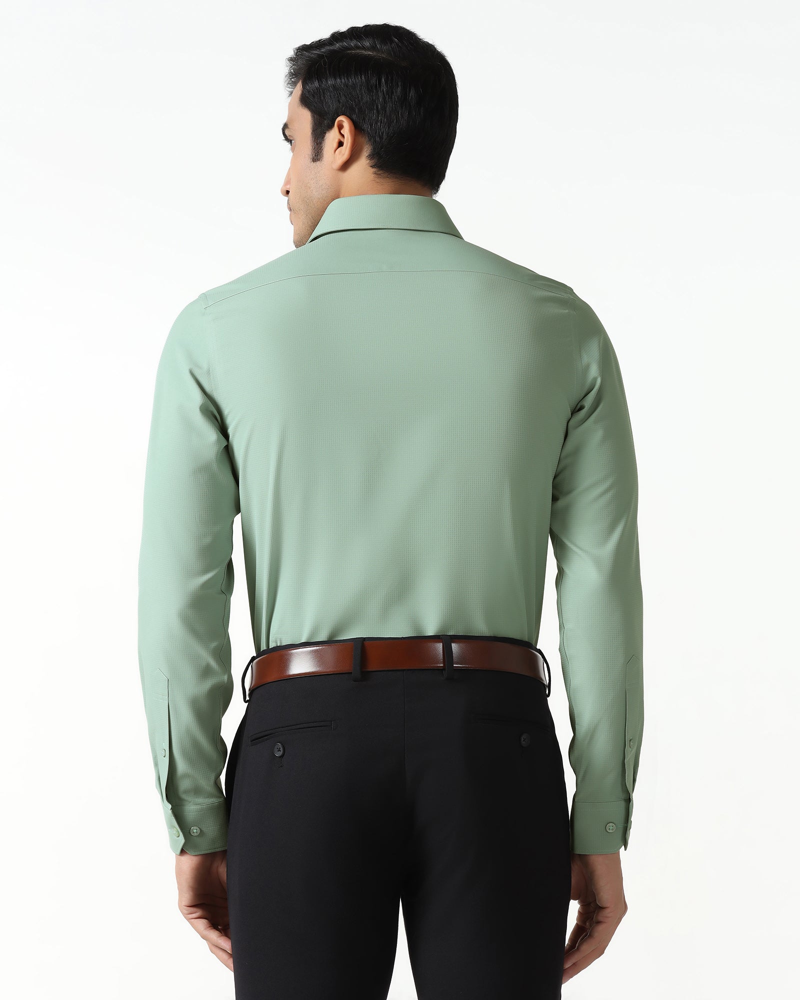 Light Green Non Iron Textured Shirt - Relay