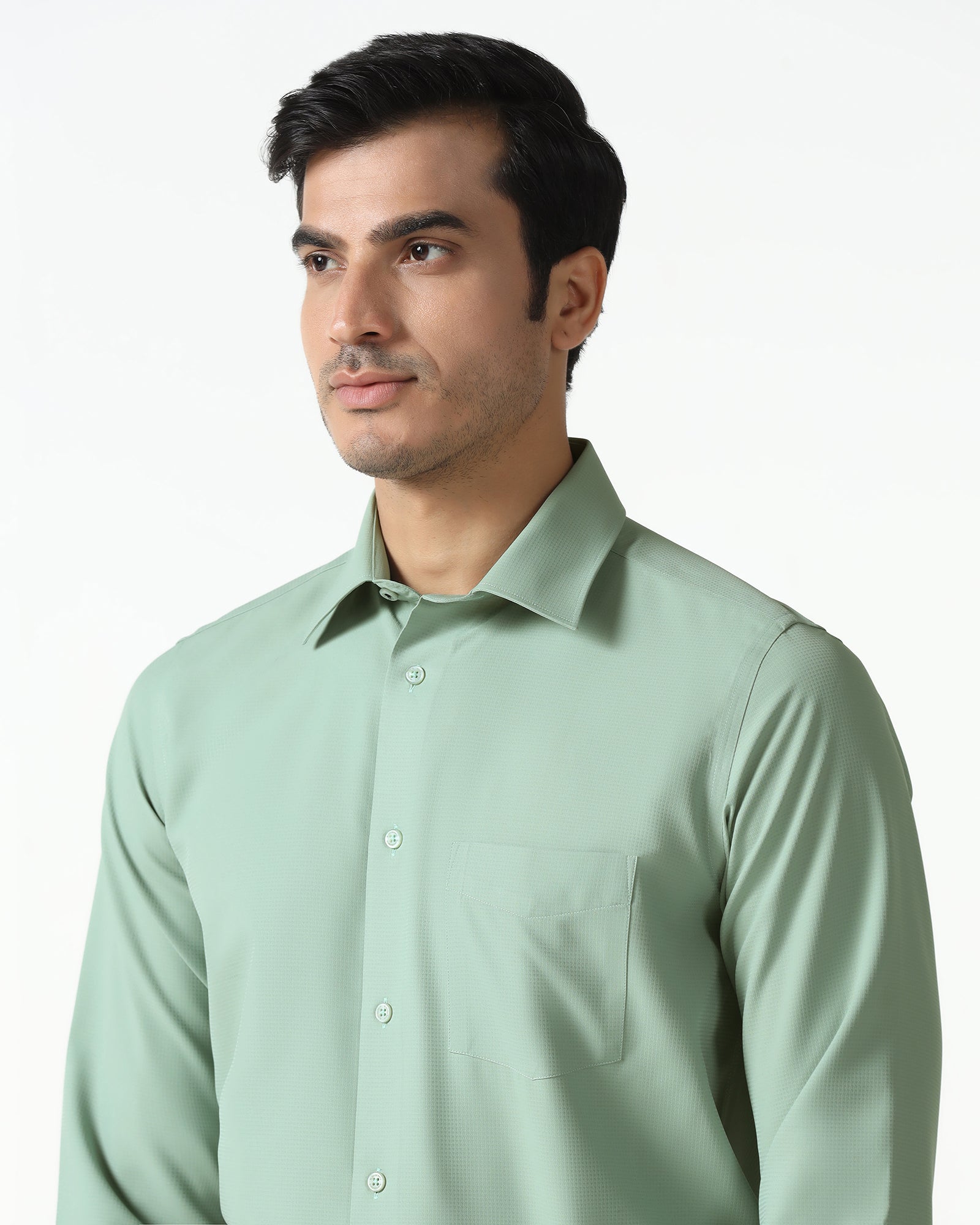 Light Green Non Iron Textured Shirt - Relay