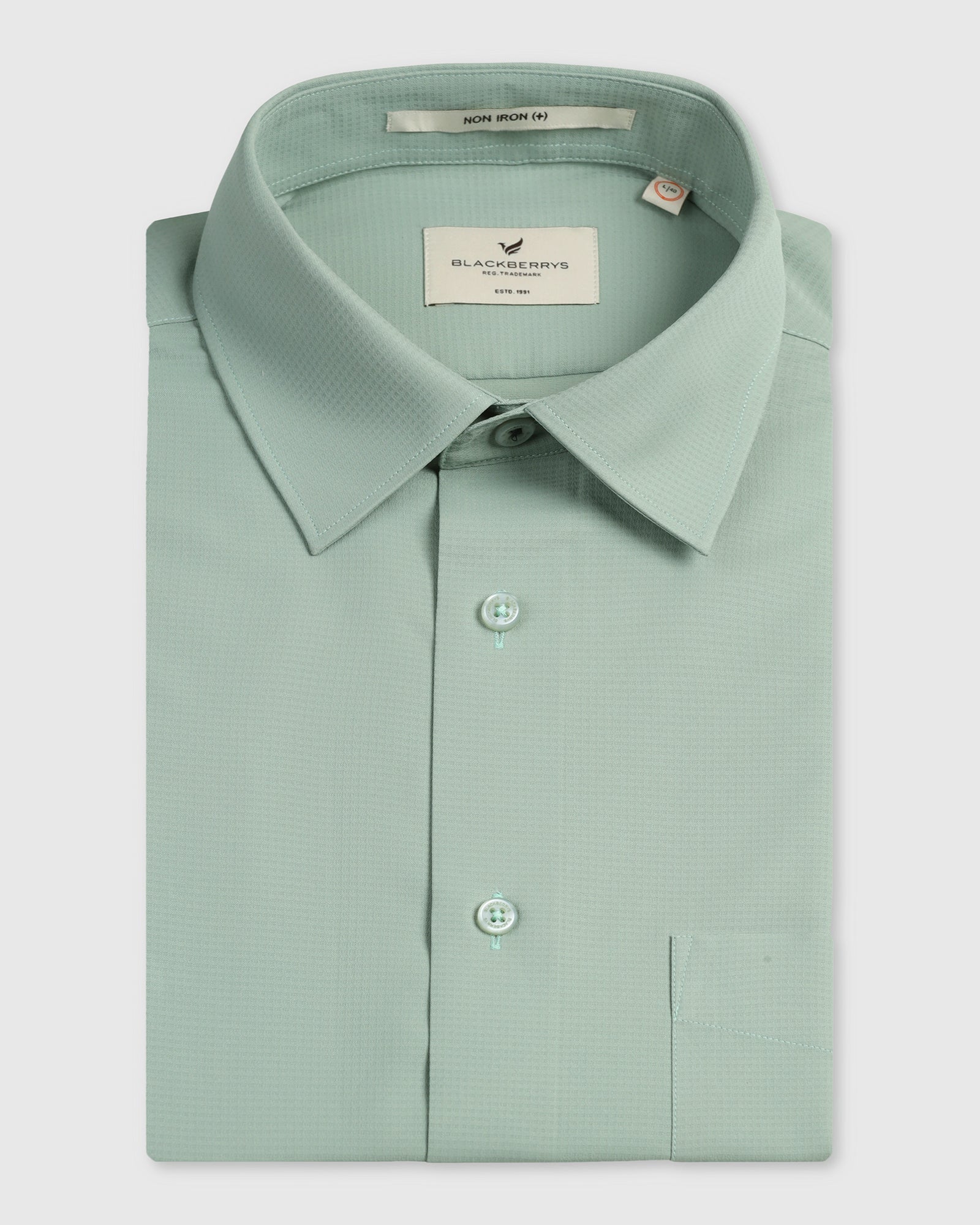 Light Green Non Iron Textured Shirt - Relay