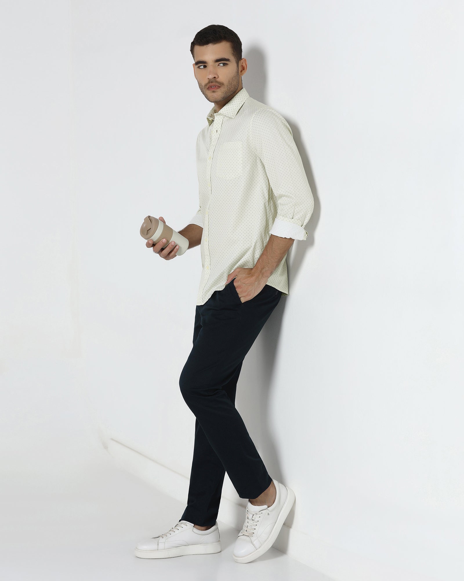 Light Green Printed Shirt - Sarol