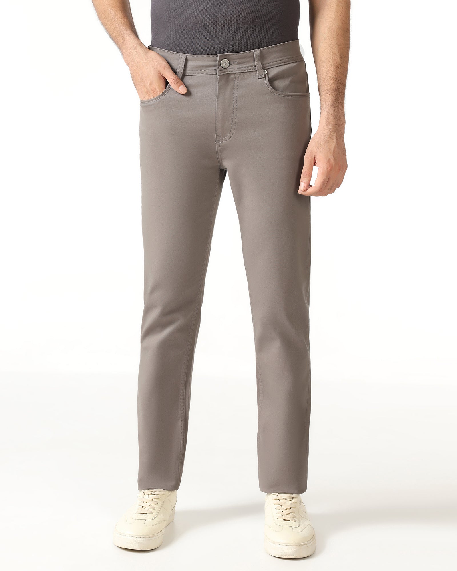 Light Grey Bleed Zero Slim Fit Jeans - Rene