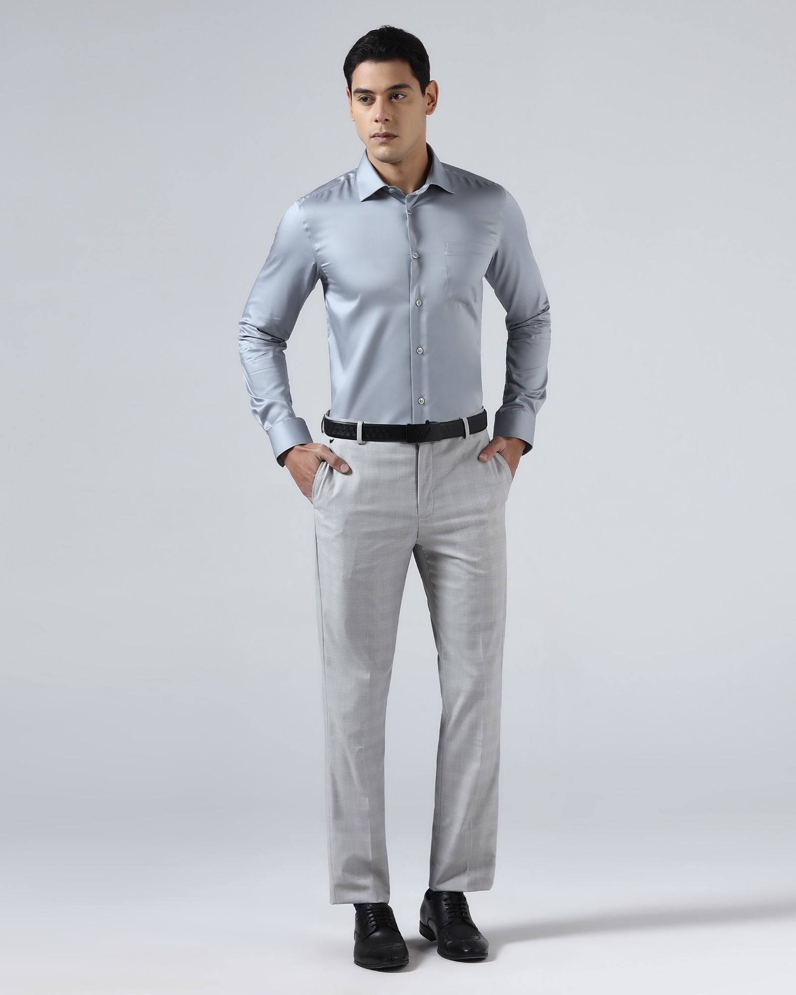 Light Grey Check Trouser - Rogers