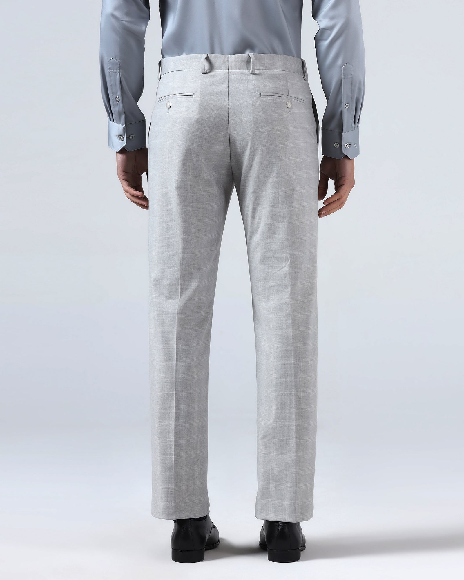 Light Grey Check Trouser - Rogers