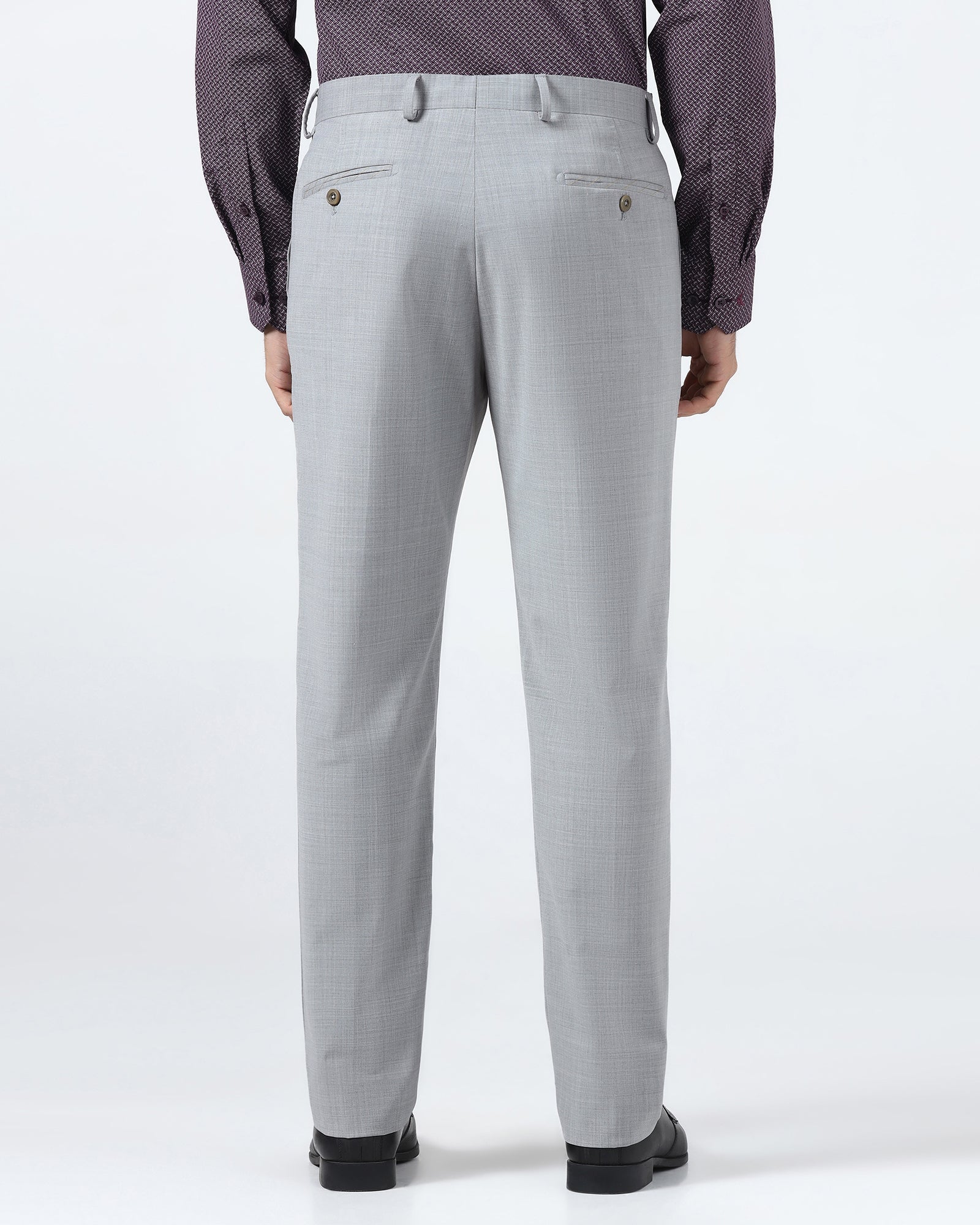 Light Grey Luxe Solid Trouser - Mike