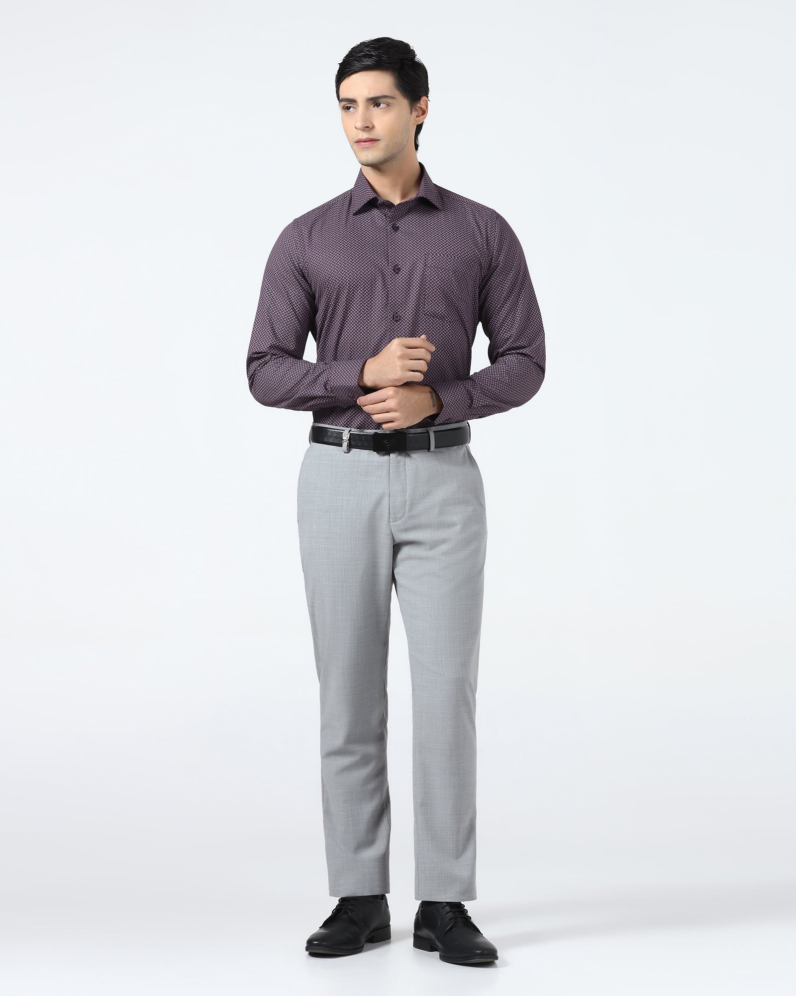 Light Grey Luxe Solid Trouser - Mike