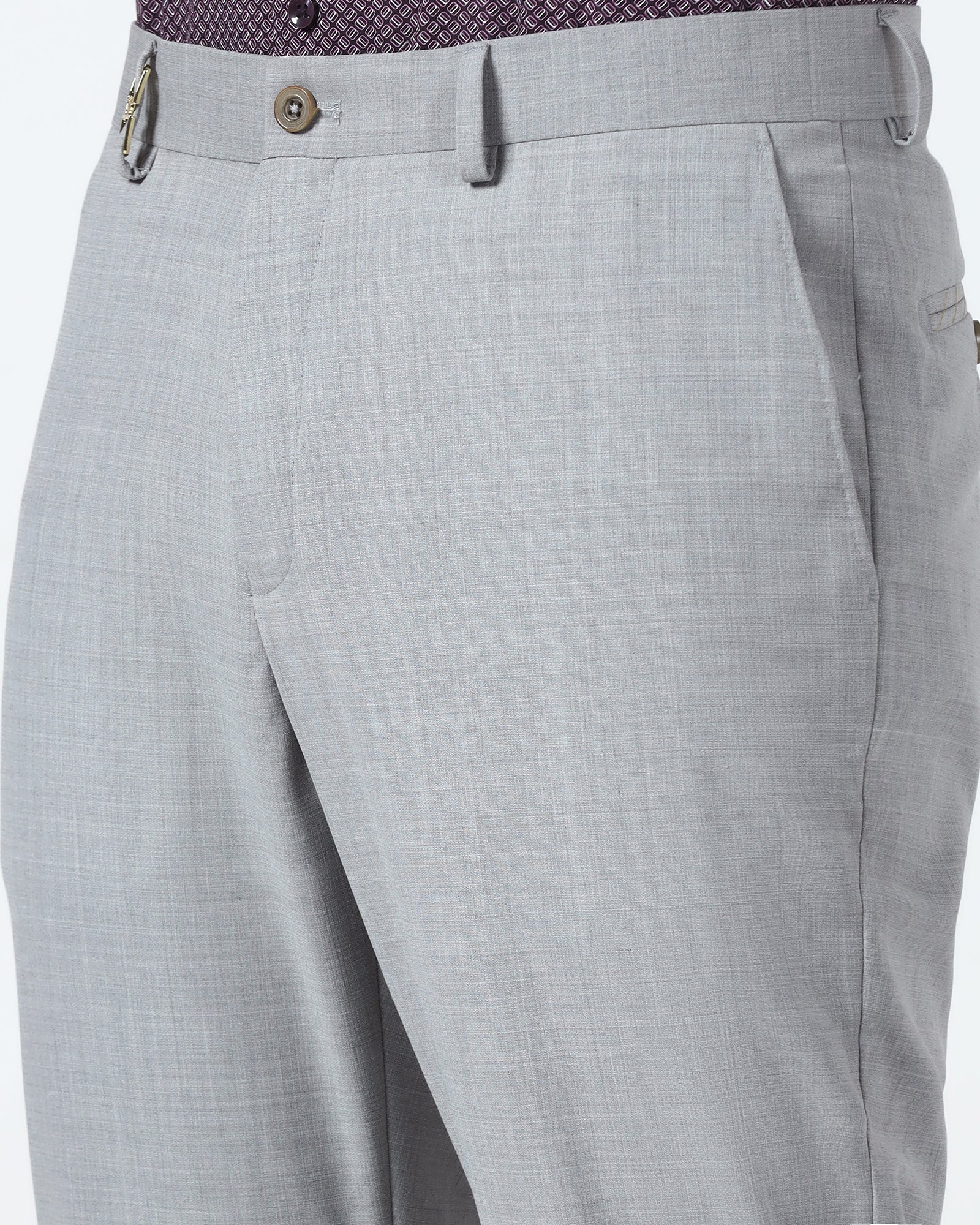 Light Grey Luxe Solid Trouser - Mike