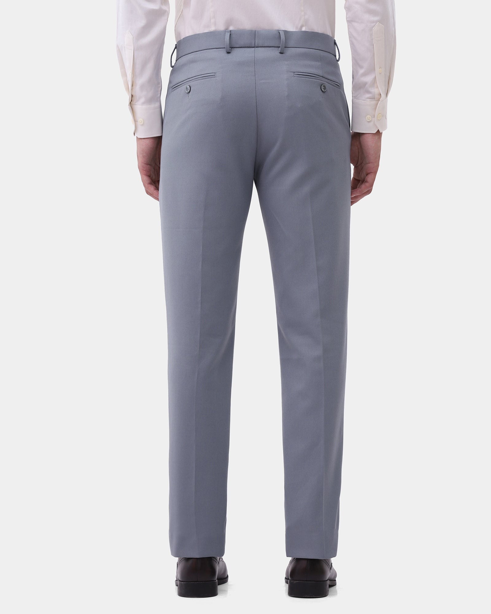 Light Grey Melange Textured Trouser - Hyun