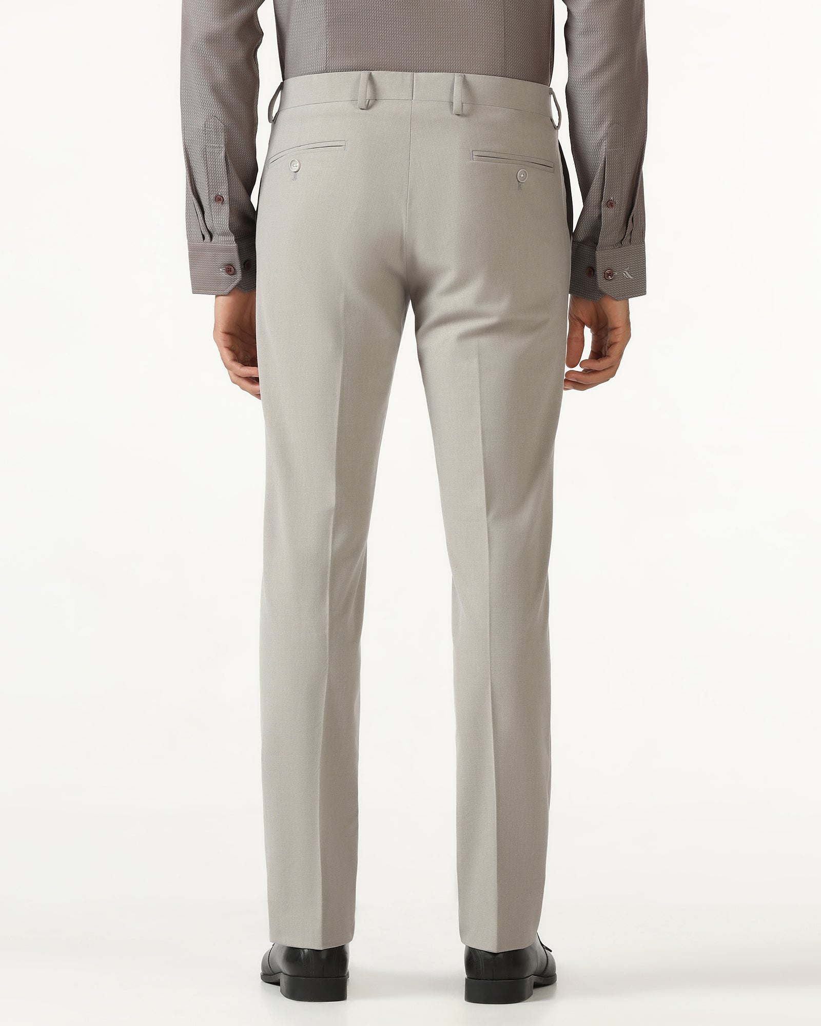 Light Grey Solid Trouser - Johny