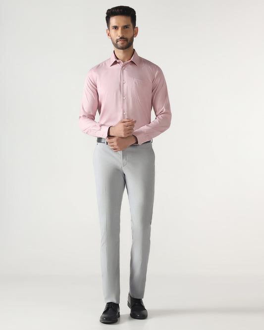 Light Grey Solid Trouser - Malone
