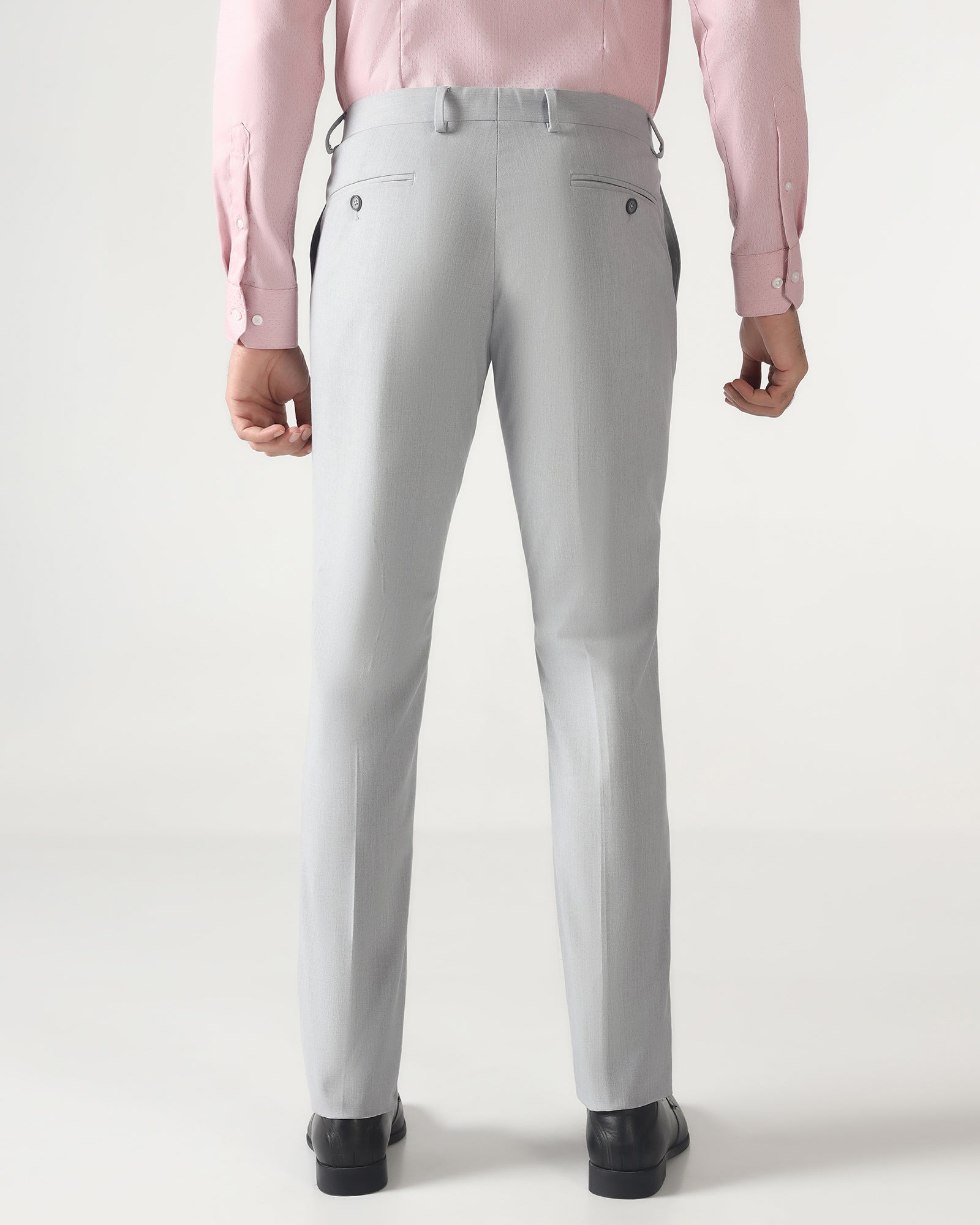 Light Grey Solid Trouser - Malone
