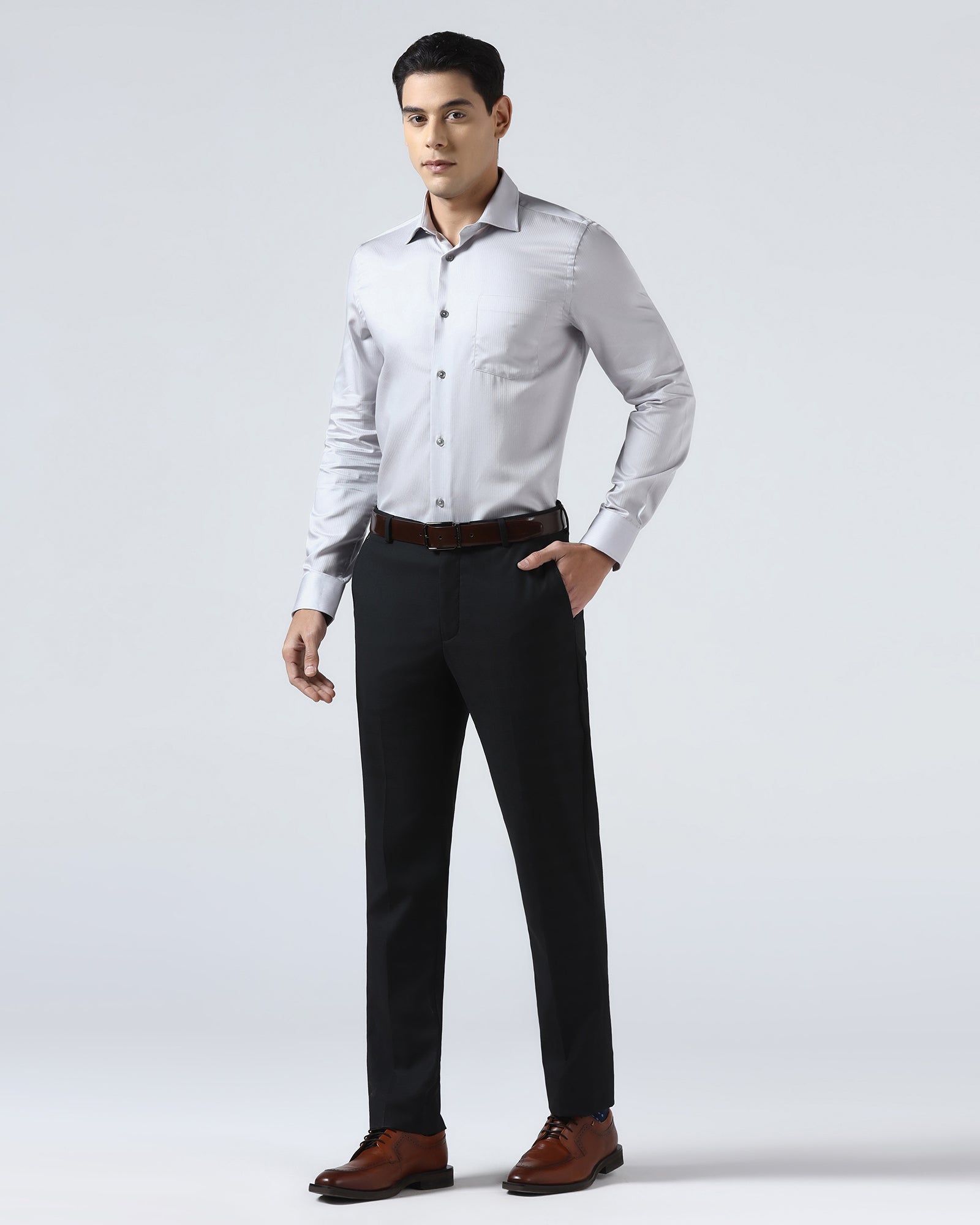 Light Grey Stripe Shirt - Syros