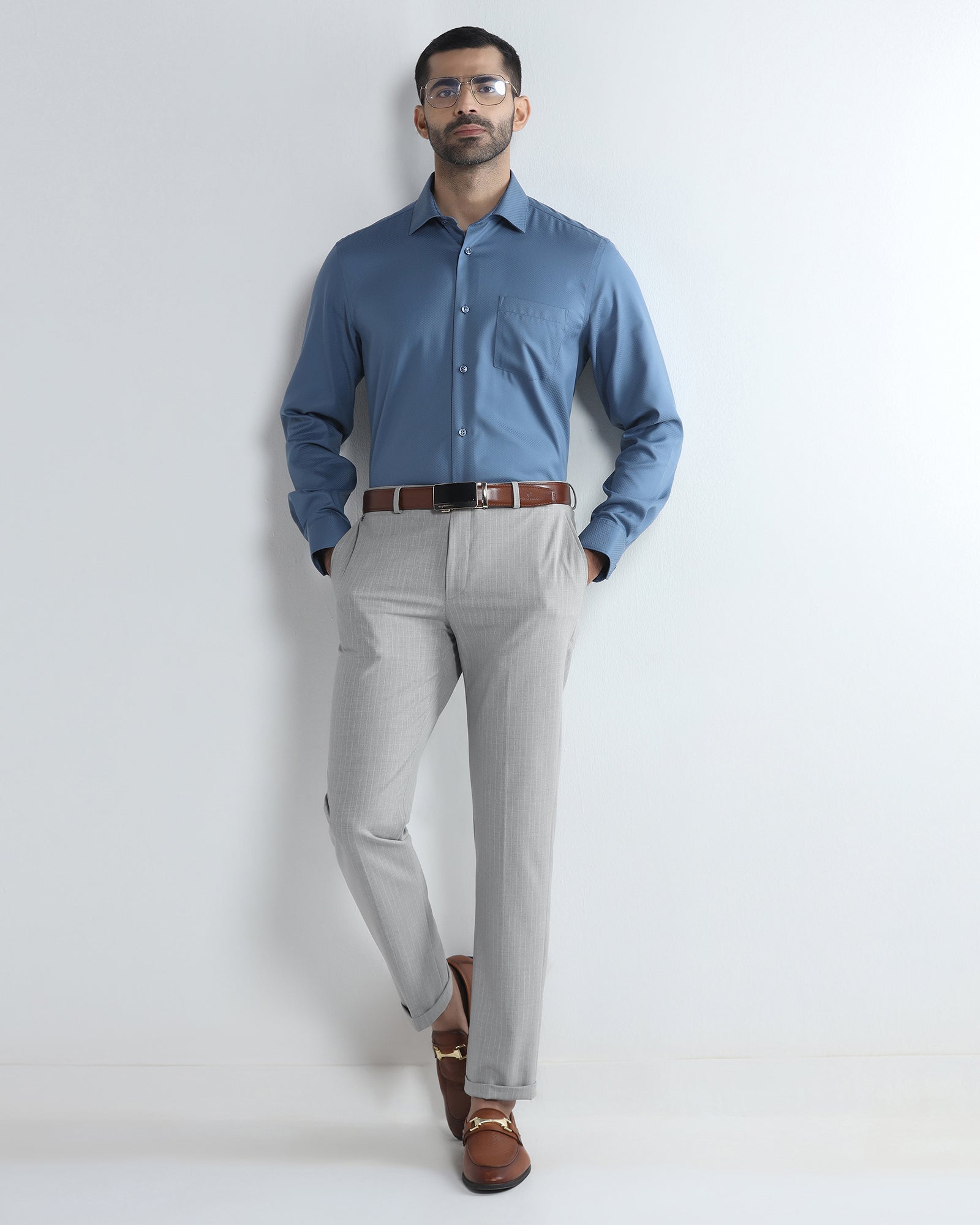 Light Grey Stripe Trouser - Warren