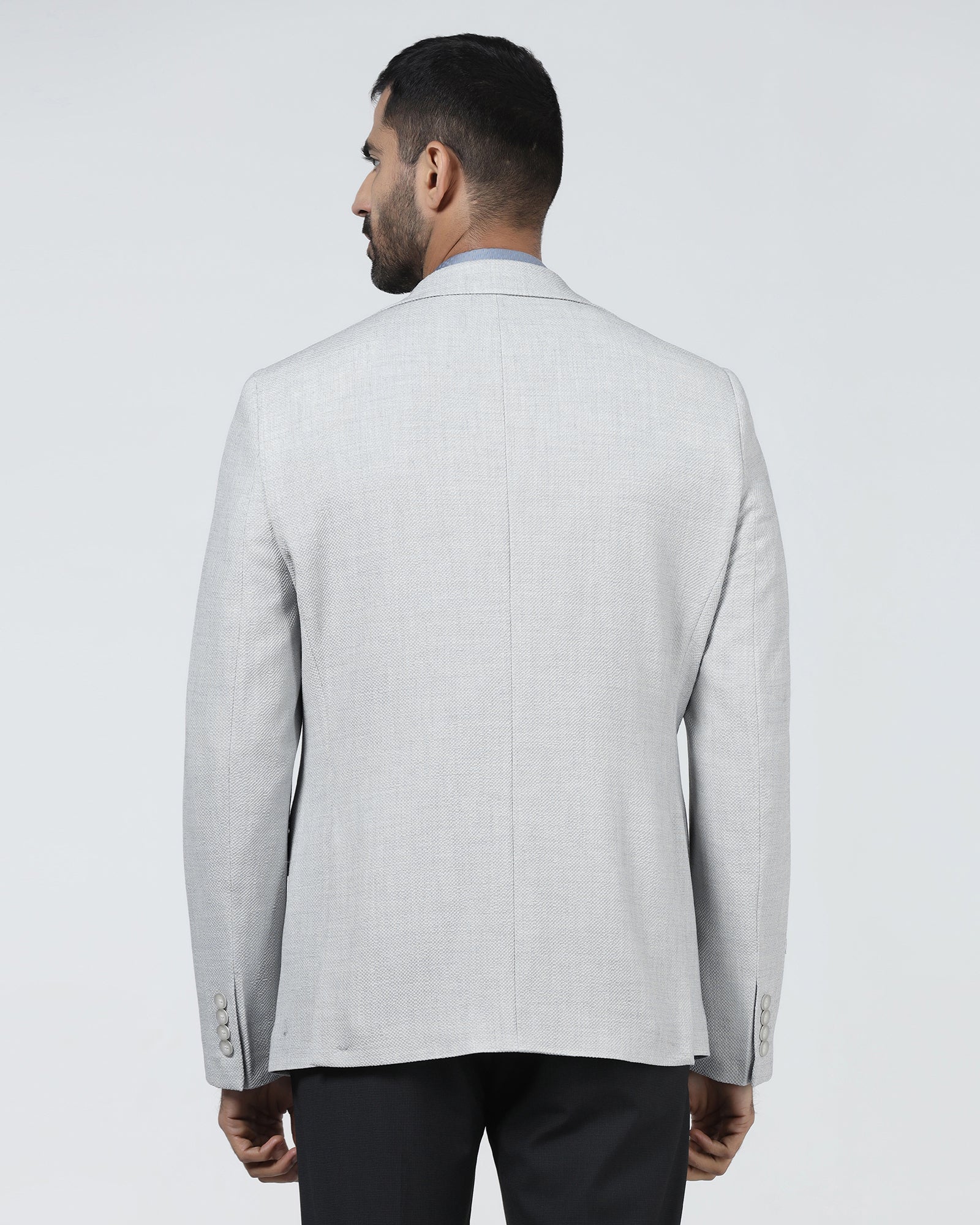 Light Grey Textured Blazer - Adams