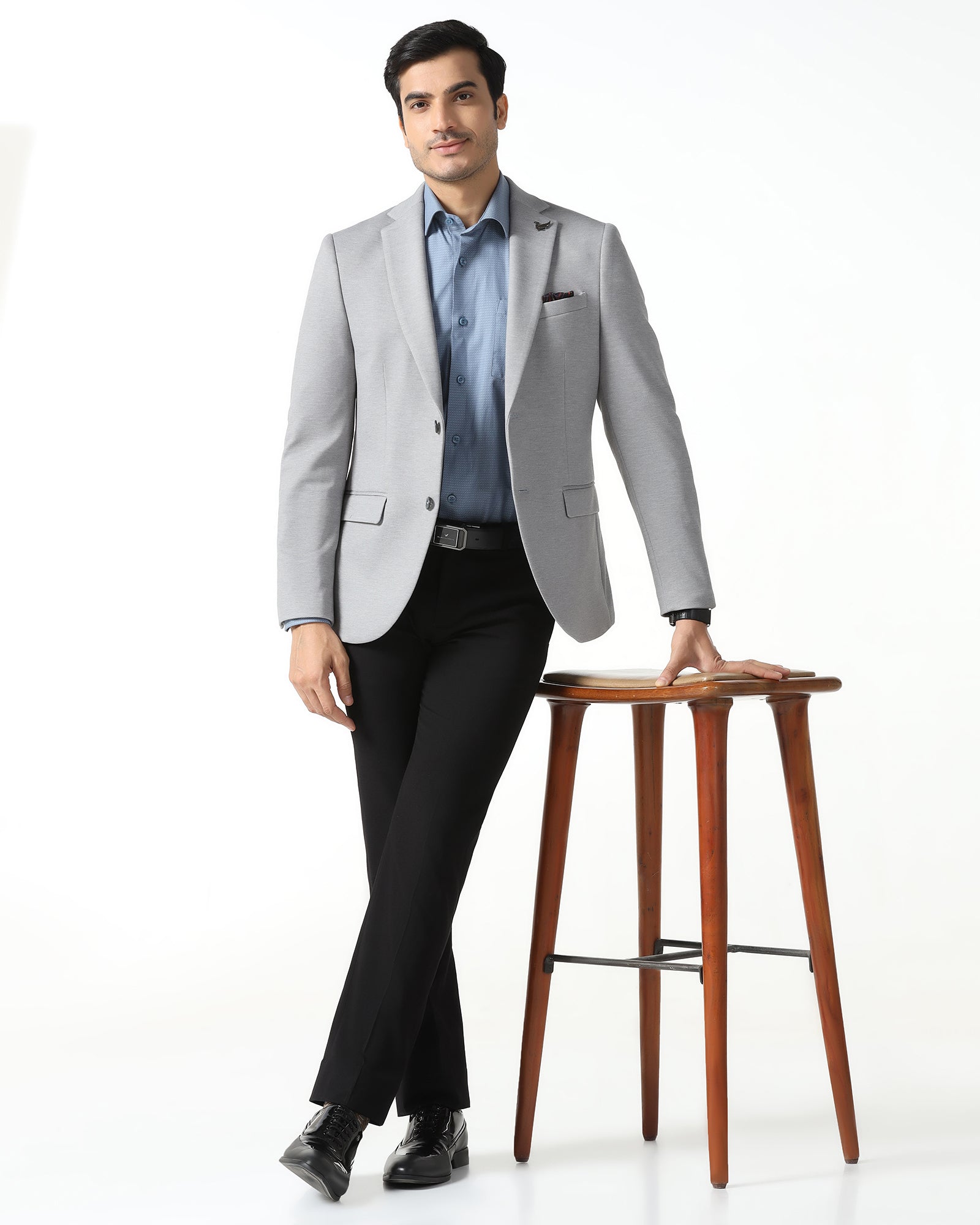 Light Grey Textured Blazer - Walker