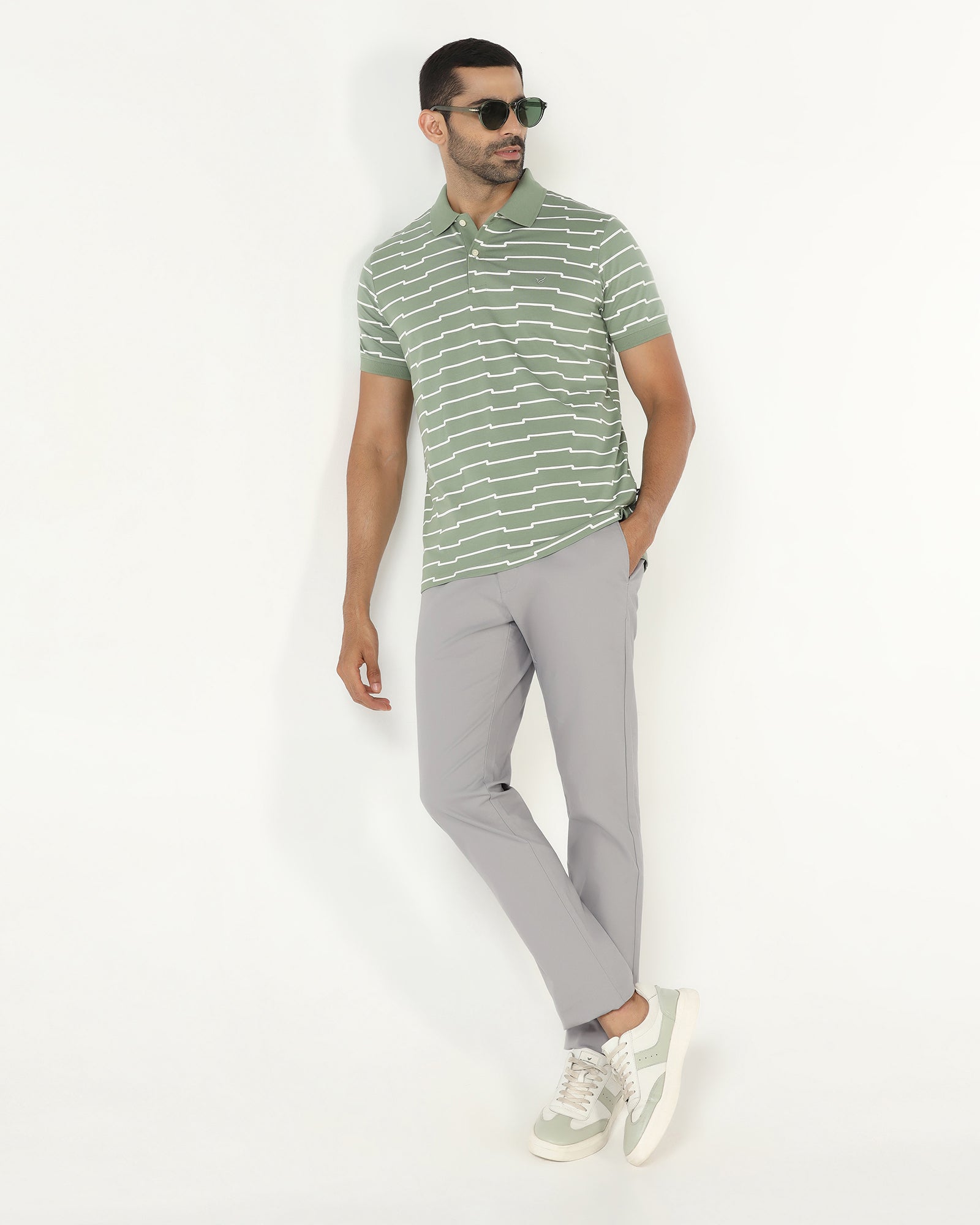 Light Grey Textured Khakis - Karis