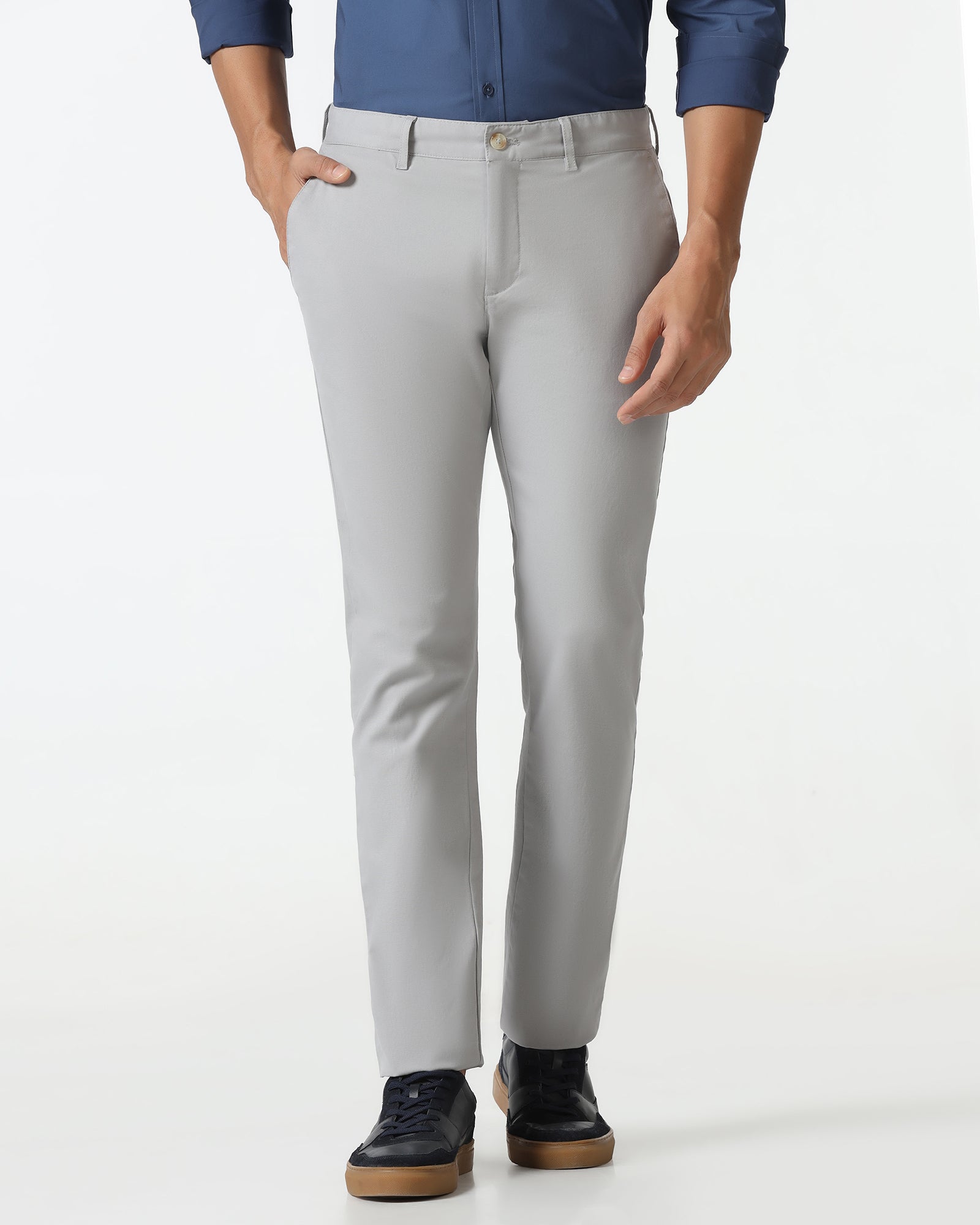 Light Grey Textured Khakis - Kary