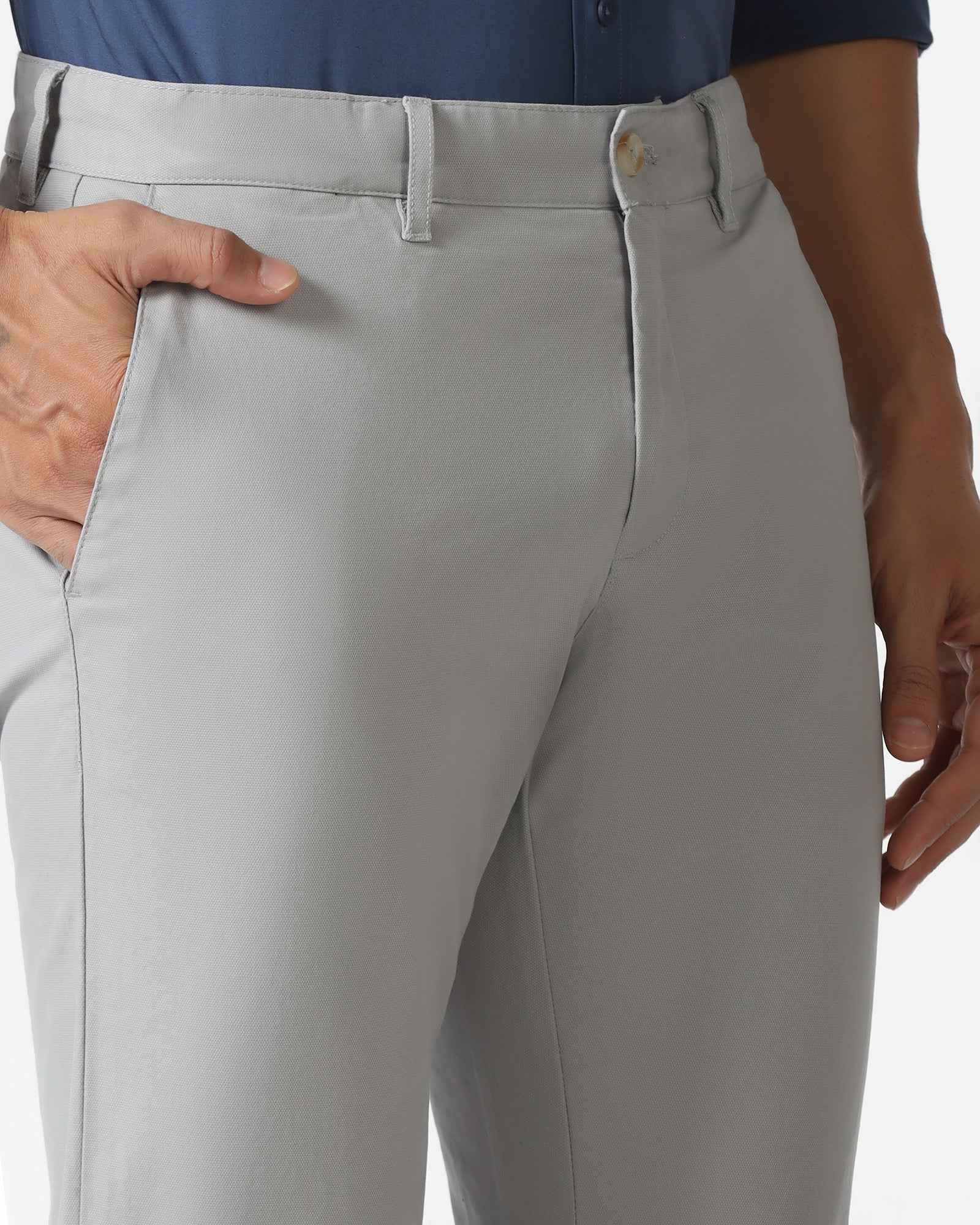 Light Grey Textured Khakis - Kary