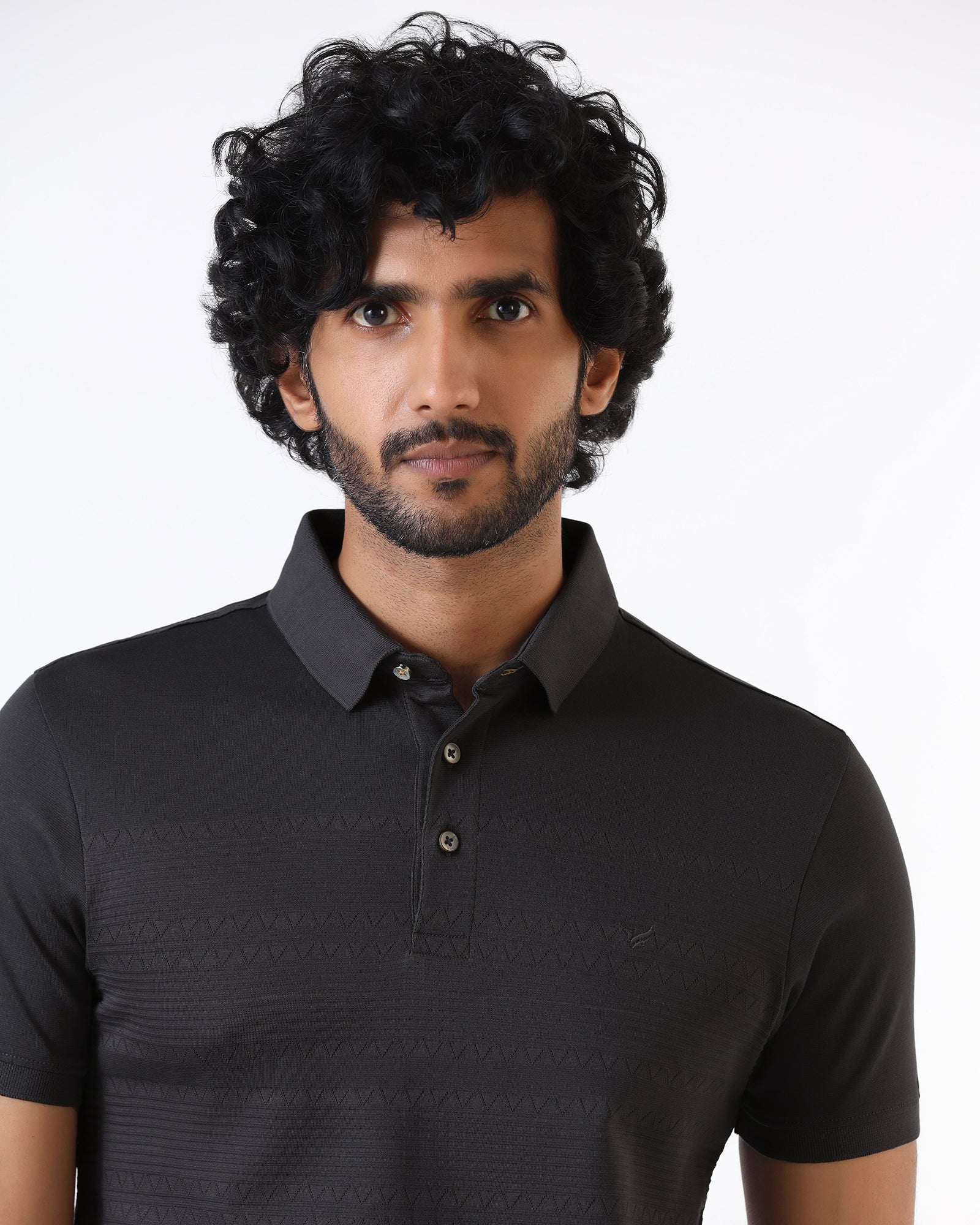 Light Grey Textured Polo - Jap