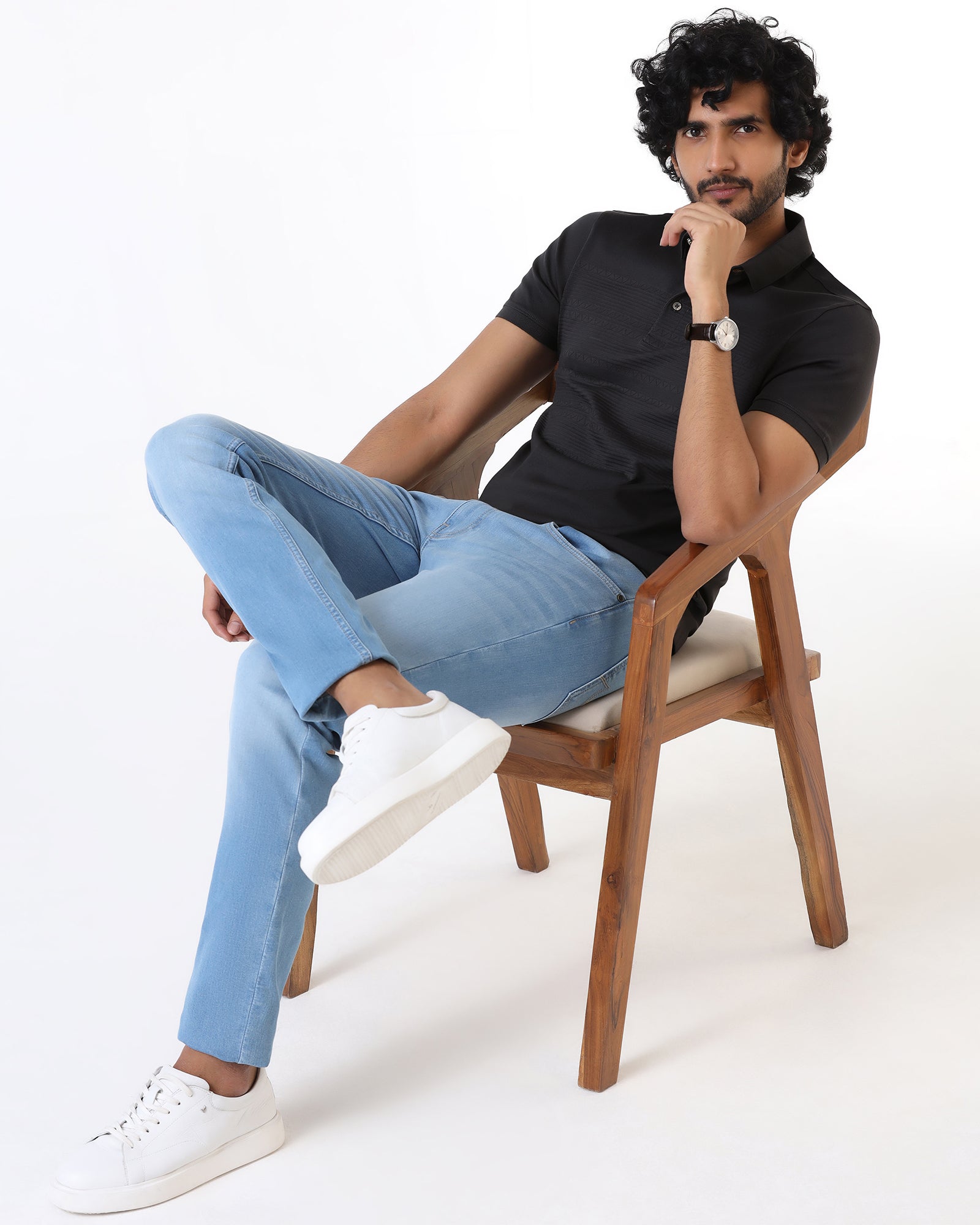 Light Grey Textured Polo - Jap