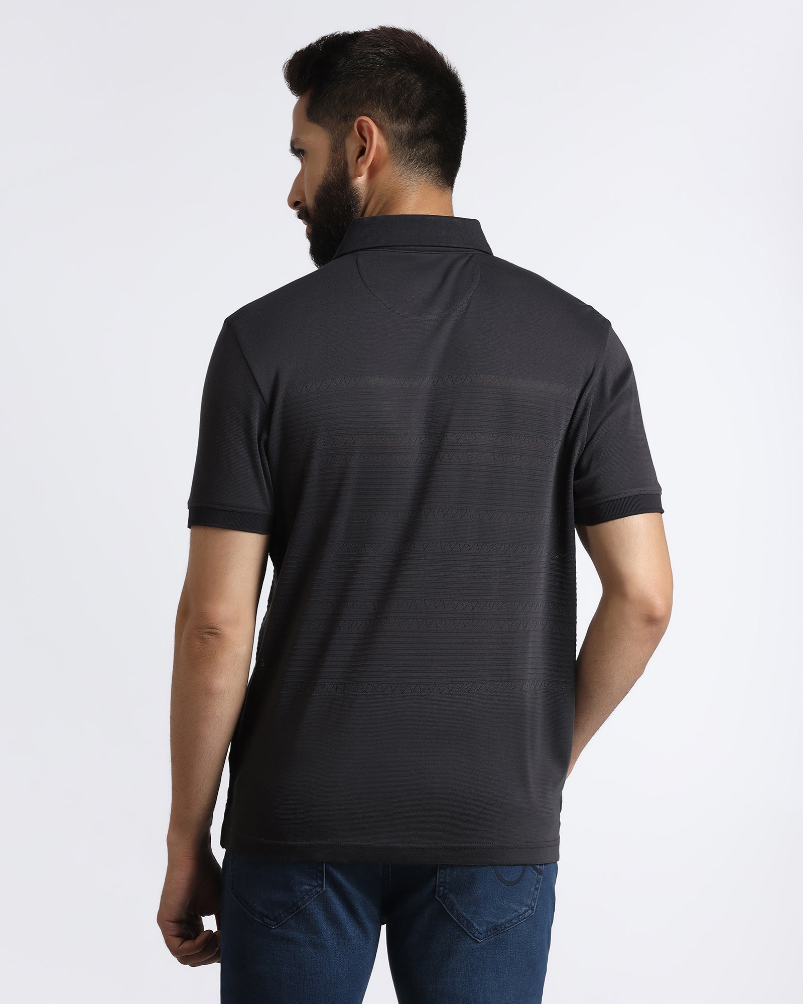 Light Grey Textured Polo - Jap