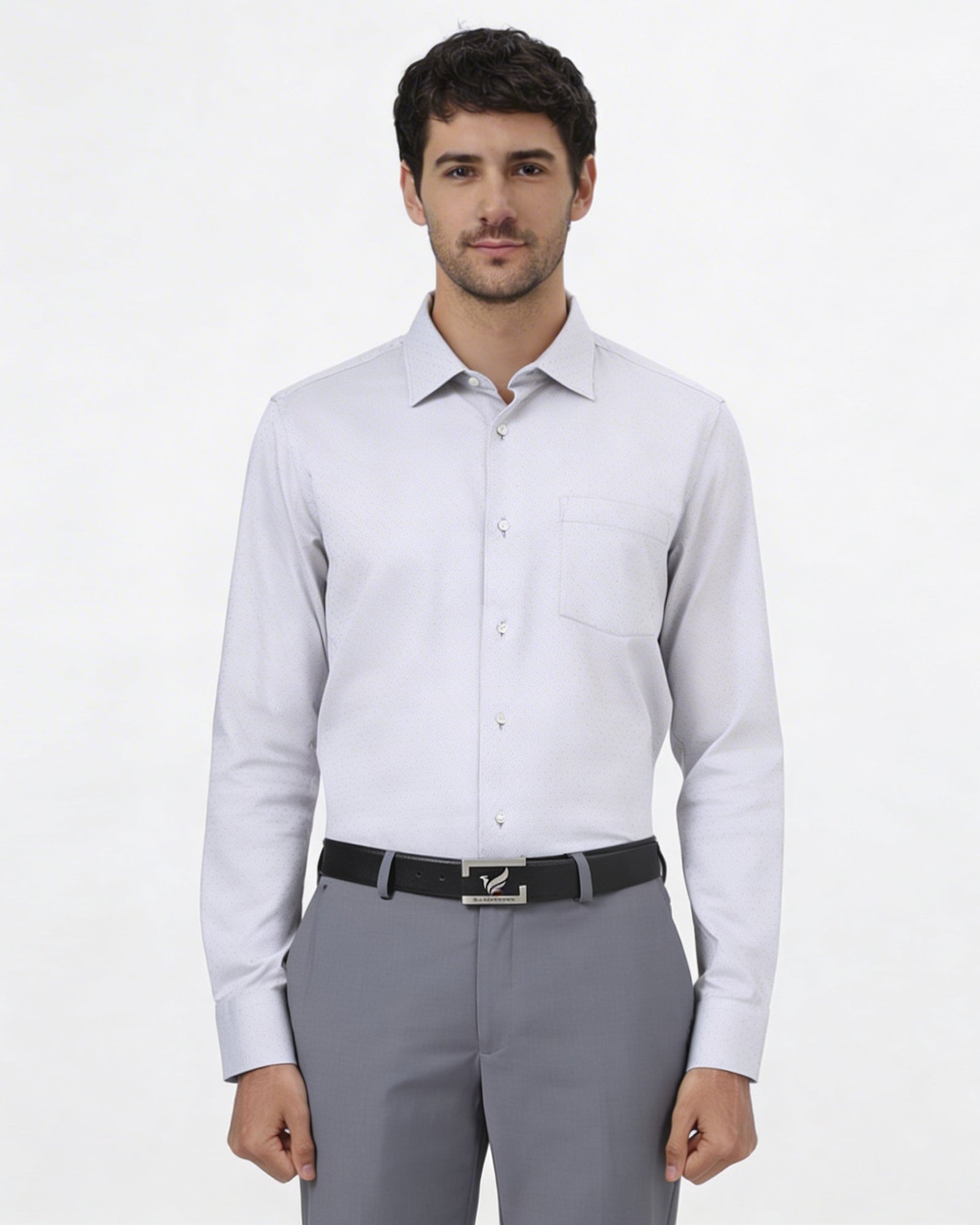 Light Grey Textured Shirt