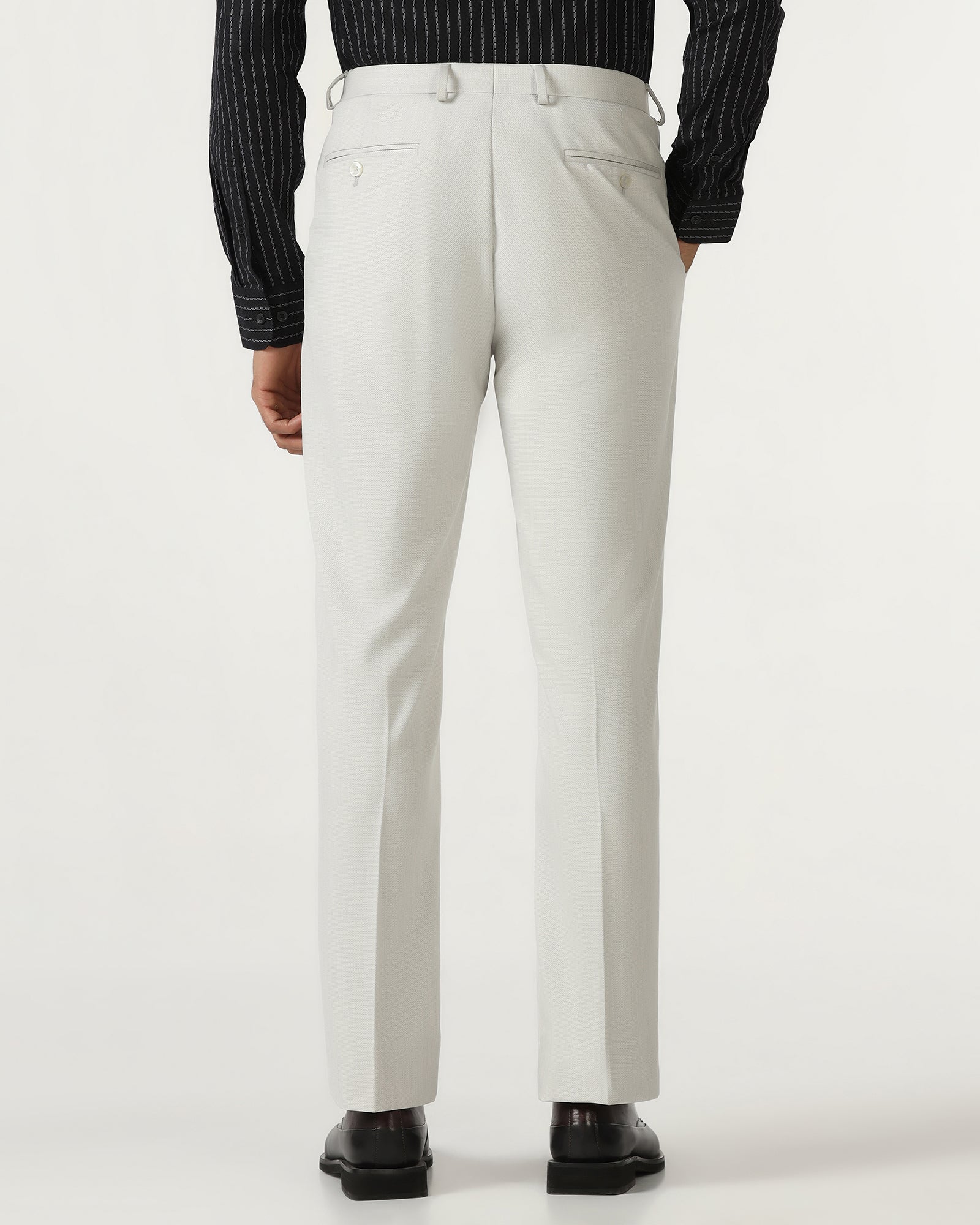 Light Grey Textured Trouser - Chivas